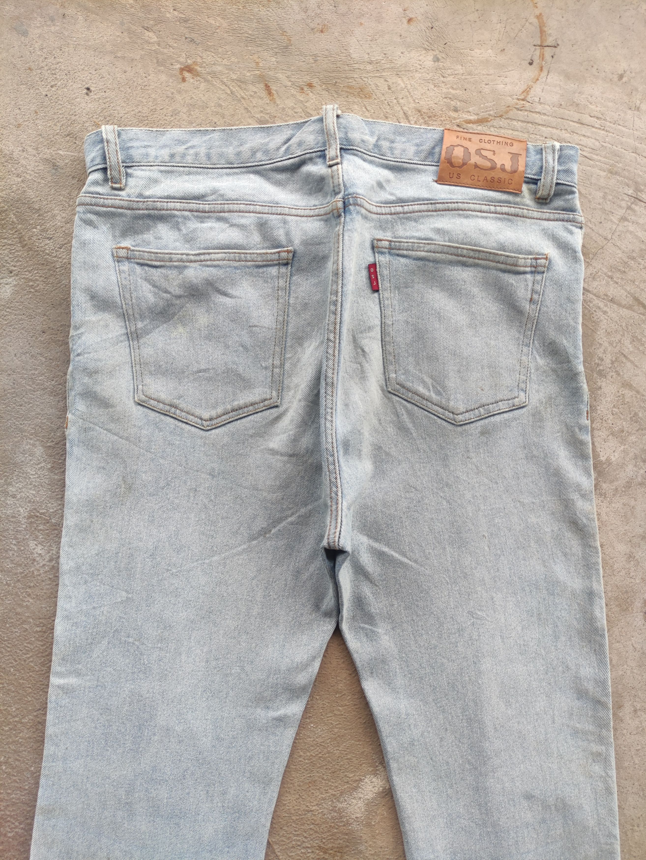 Japanese Brand Vintage OSJ Jean Distressed Faded Denim Size US 36 / EU 52 - 10 Thumbnail