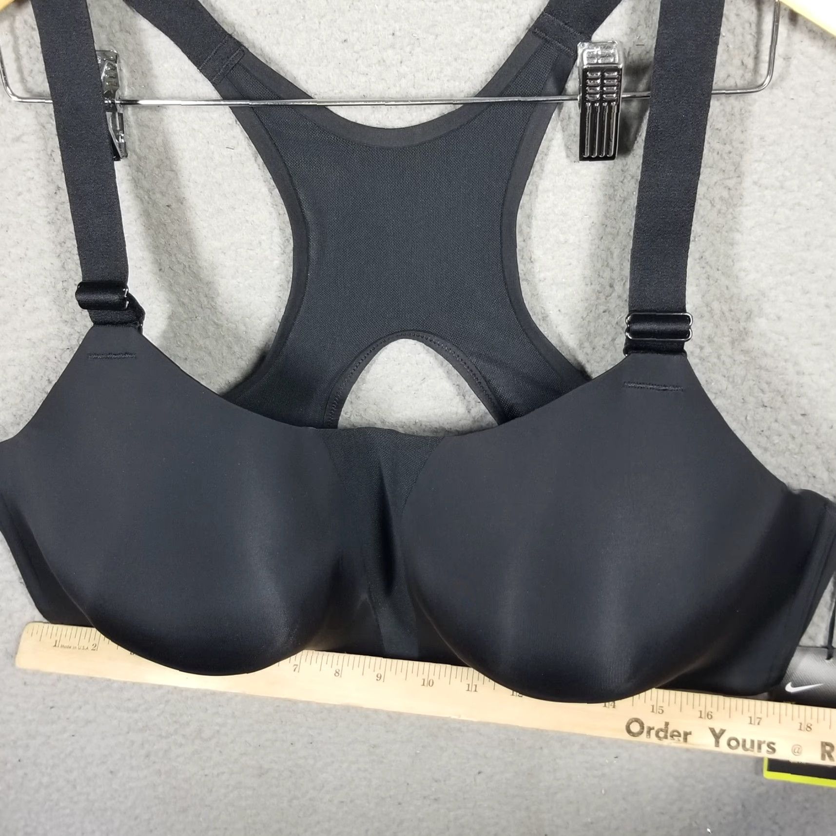 Nike VINTAGE Nike Sports Bra Womens Plus Size 44DD High Support Racerback Black Activewear Size ONE SIZE - 6 Thumbnail
