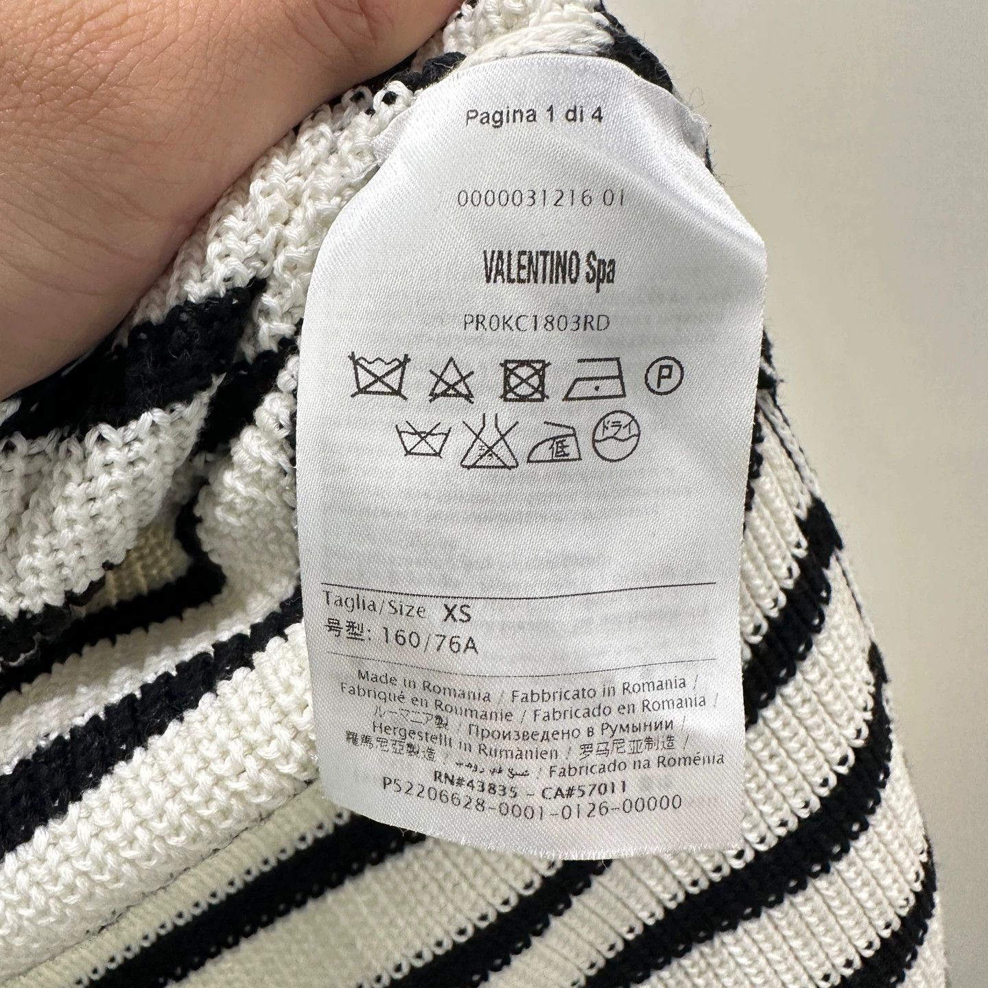 Valentino Valentino heart stripe knit long-sleeve xs cotton Size XS / US 0-2 / IT 36-38 - 4 Thumbnail