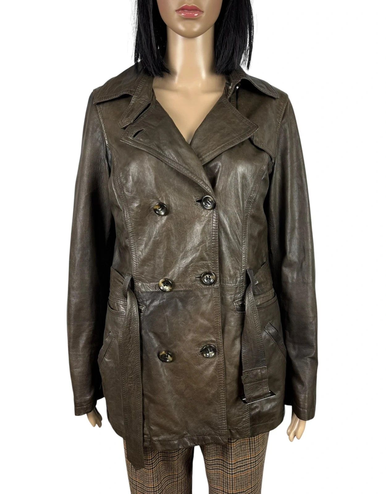 Other Leonardo Vintage Leather Coat Belted size L Size L / US 10 / IT 46 - 8 Thumbnail