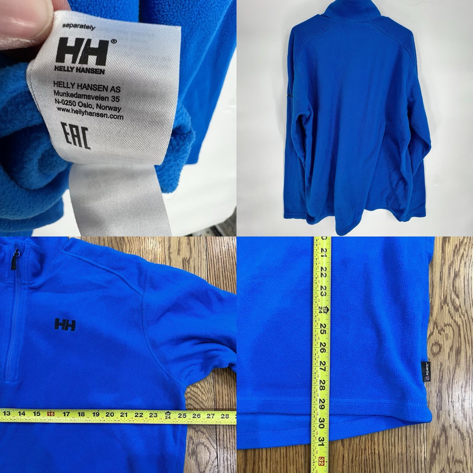 Helly Hansen Helly Hansen Polartec Fleece Mens 2XL Zip 1/4 Embroidered Logo Blue 100% Polyester Raglan Sleeve Mock Neck Pullover Casual Ski Daywear Mens Size US XXL / EU 58 / 5 - 8 Thumbnail
