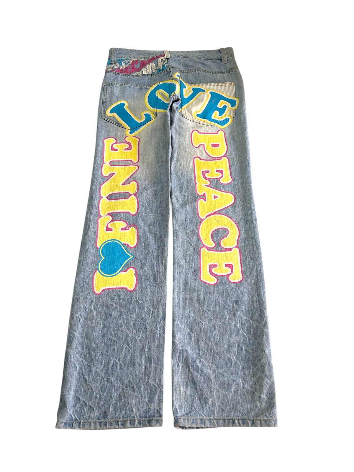Japanese Brand × Vintage Vintage Japanese CLONE DEVGRU Love Peace Surf Jeans Size US 31 - 1 Thumbnail