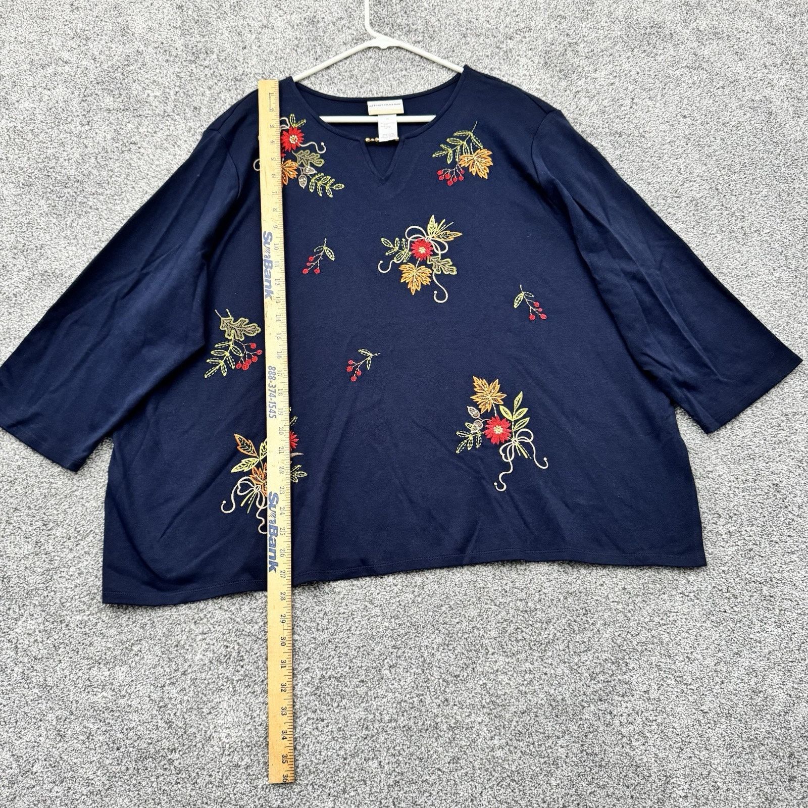 Other Alfred Dunner Top Womenss 3X Plus Beaded Embroidered Boho Size 3XL / US 20-22 - 2 Thumbnail