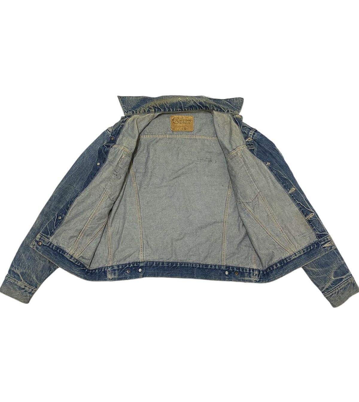 Japanese Brand × Vintage Vintage Canton Wastern Jeans Distressed Trucker Jacket (C3) Size US L / EU 52-54 / 3 - 9 Thumbnail