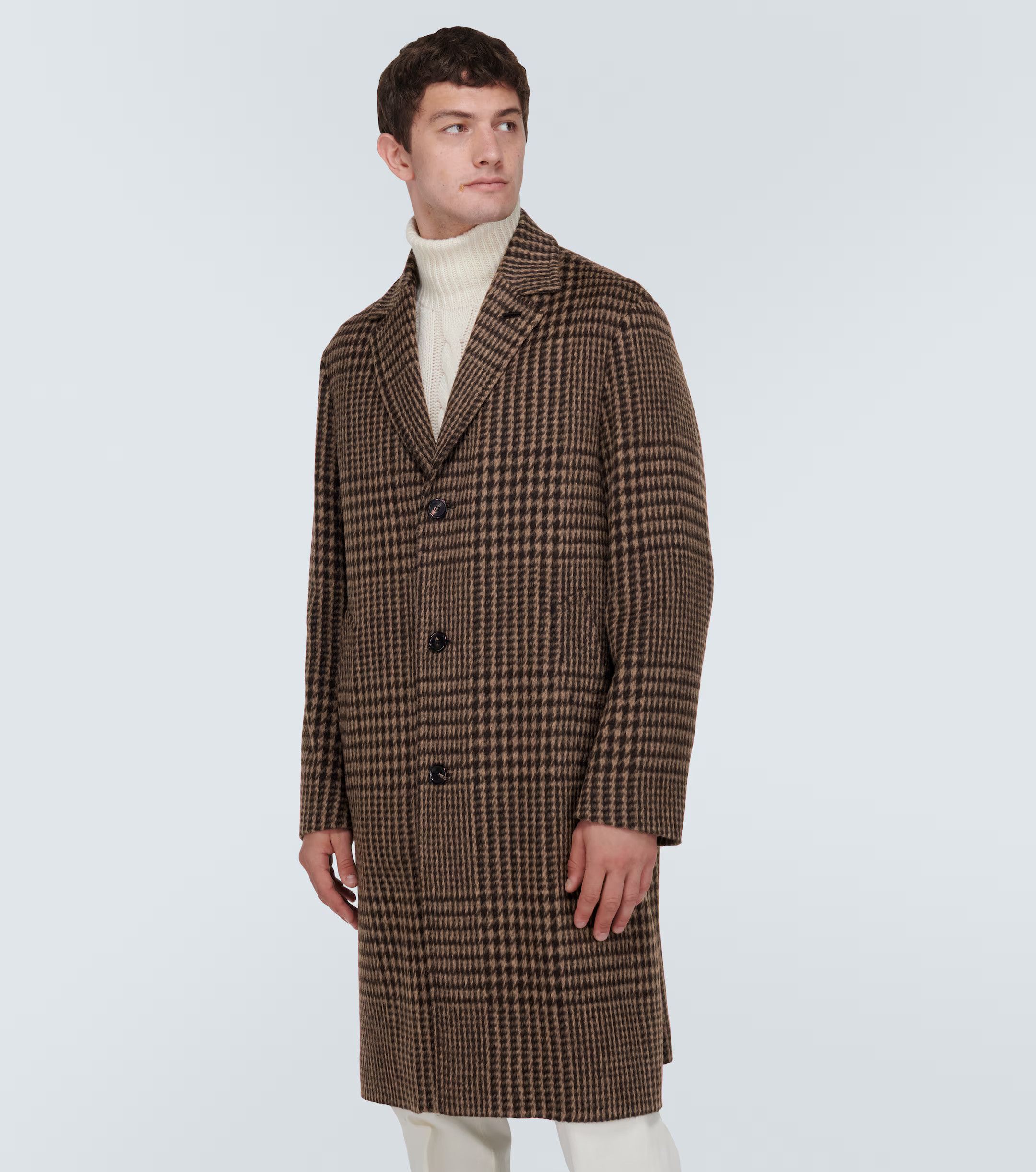 Loro Piana o1w1db10824 Gibson Check Cashmere Coat in Brown/Black Size US L / EU 52-54 / 3 - 3 Thumbnail