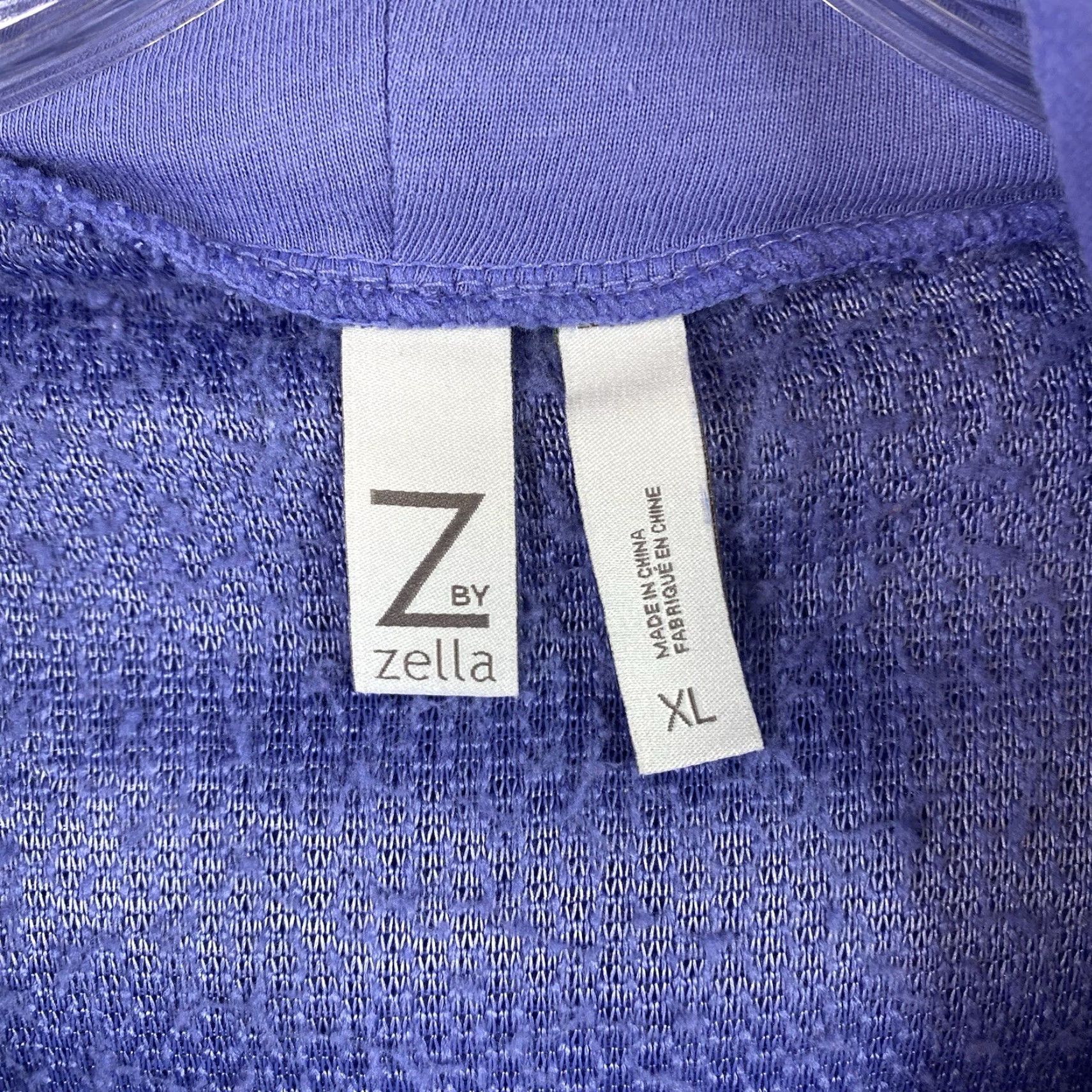 Vintage Zella Hoodie Womens XL Blue Fleece Pullover Top Lightweight Sherpa Zipless Hooded Pullover Casual Activewear (Adult) Womens Size XL / US 12-14 / IT 48-50 - 2 Thumbnail