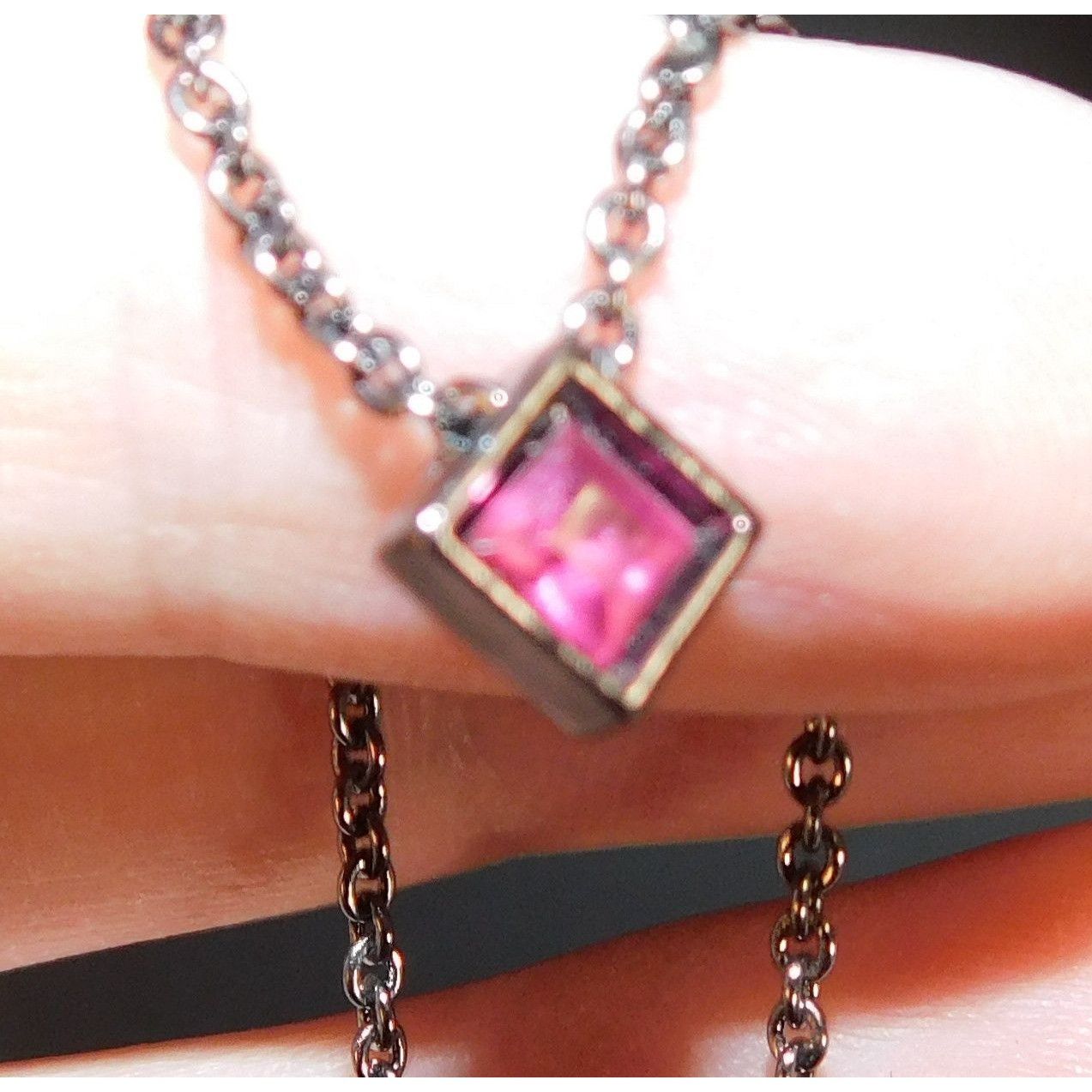 Other R&R Minimalist Pink Gemmed Diamond Shaped Pendant Necklace Size ONE SIZE - 3 Thumbnail