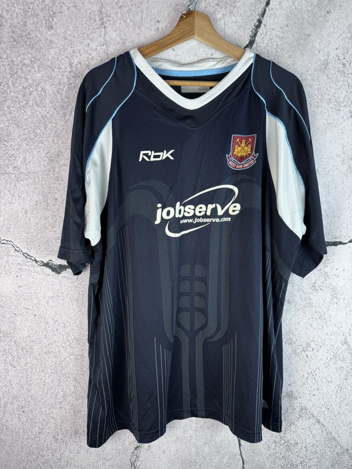 Maillot Football Vintage West Ham United 2004/2005 Extérieur - Reebok M (manches Longues)