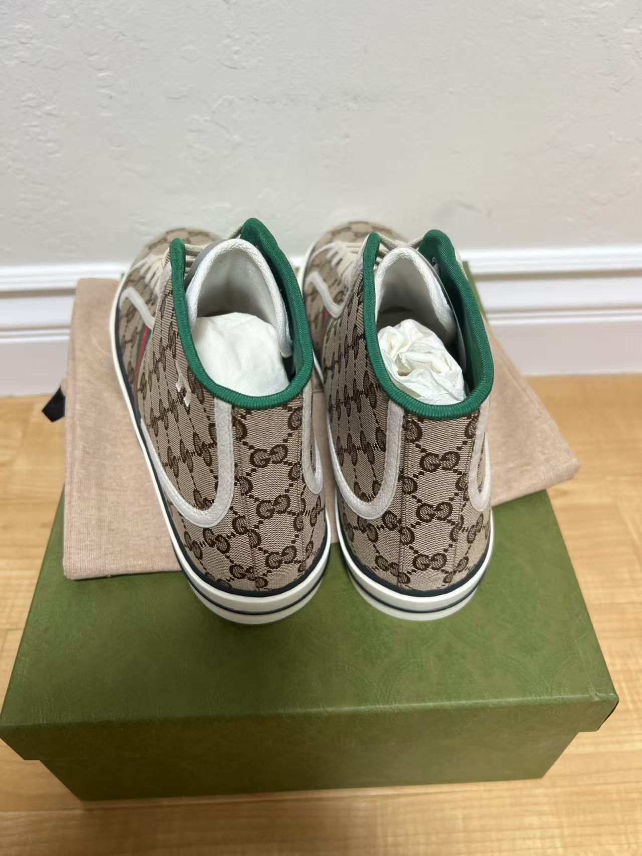 Gucci Gucci Tennis 1977 Canvas High Top Beige GG Print Size US 13 / EU 46 - 2 Thumbnail
