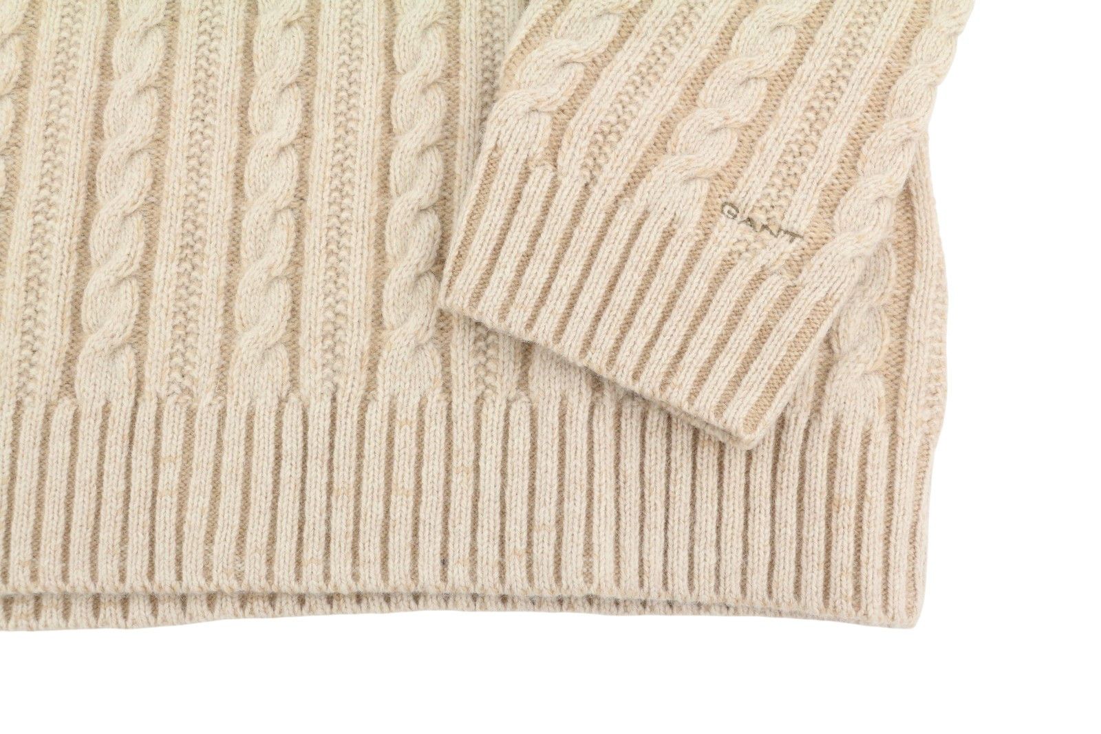 Gant WINTER FADED CABLE CREW 2XL Warm Khaki Wool 88076 Size XXL / US 16-18 / IT 52-54 - 5 Thumbnail