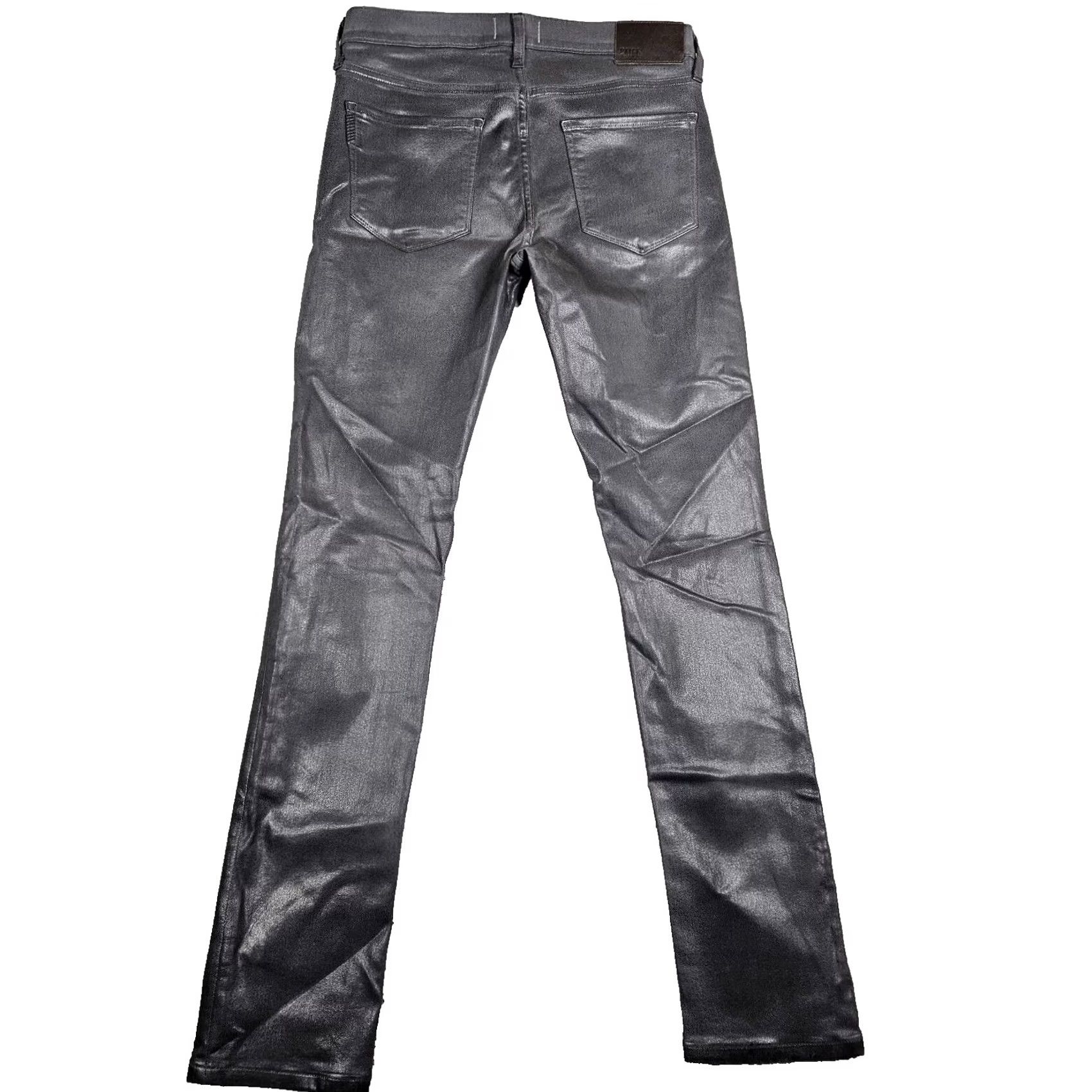 Paige PAIGE Jeans Dark Granite Coated Women's Skinny Size 28 Blacked Black Denim Mid Belted Comfort Regular 28 Jeans Womens Skinny Double-Checked Size 28" / US 6 / IT 42 - 3 Thumbnail