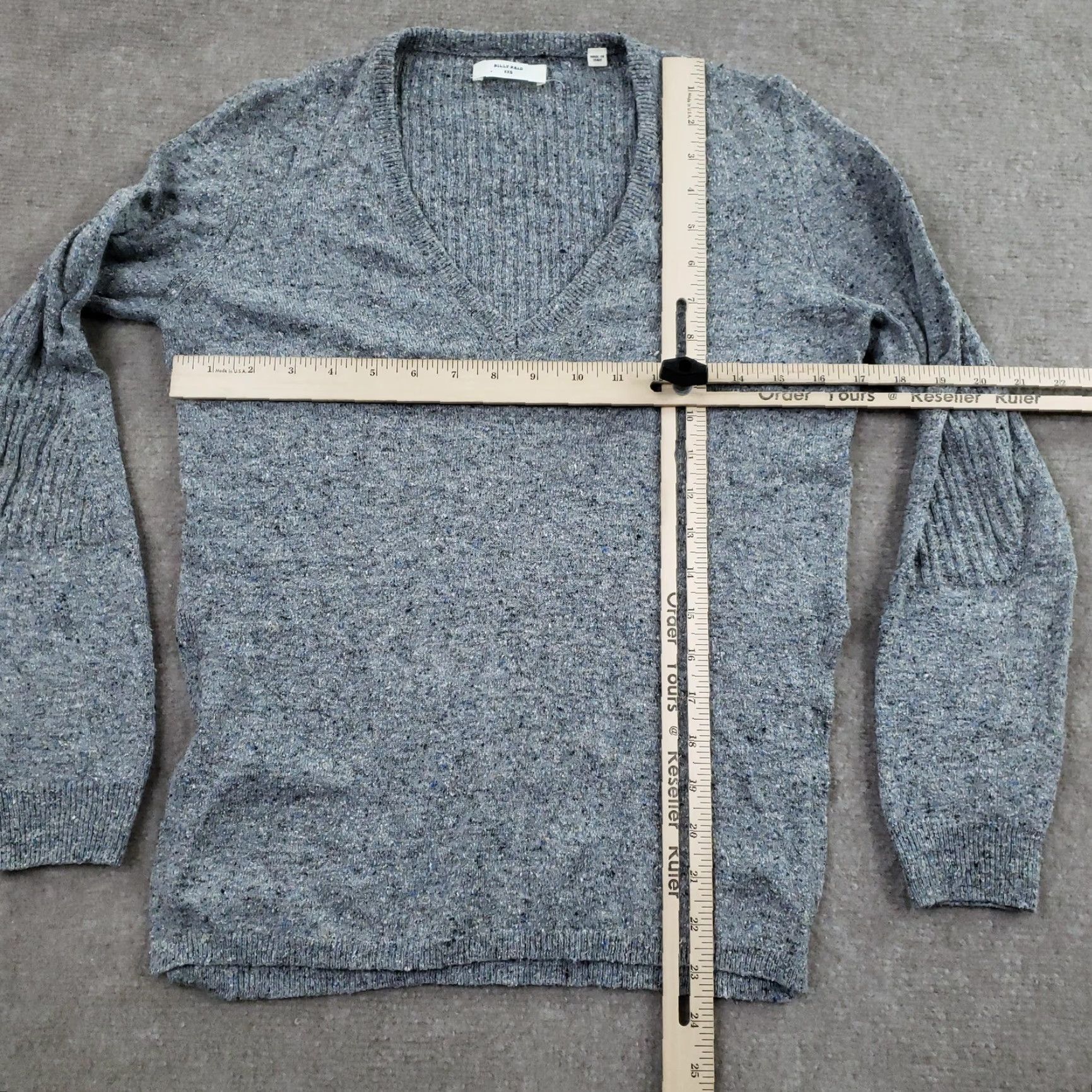 Billy Reid VINTAGE Billy Reid Sweater Womens XXS Gray V Neck Made In Italy Silk Wool Blend Size XXS / US 00 / IT 34 - 2 Thumbnail