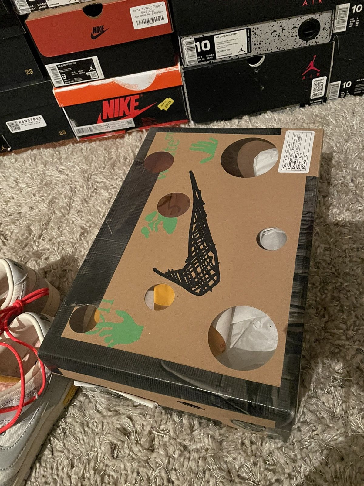 Nike × Off-White Off White x Nike Dunk Low Lot 6 Size US 9.5 / EU 42-43 - 14 Thumbnail