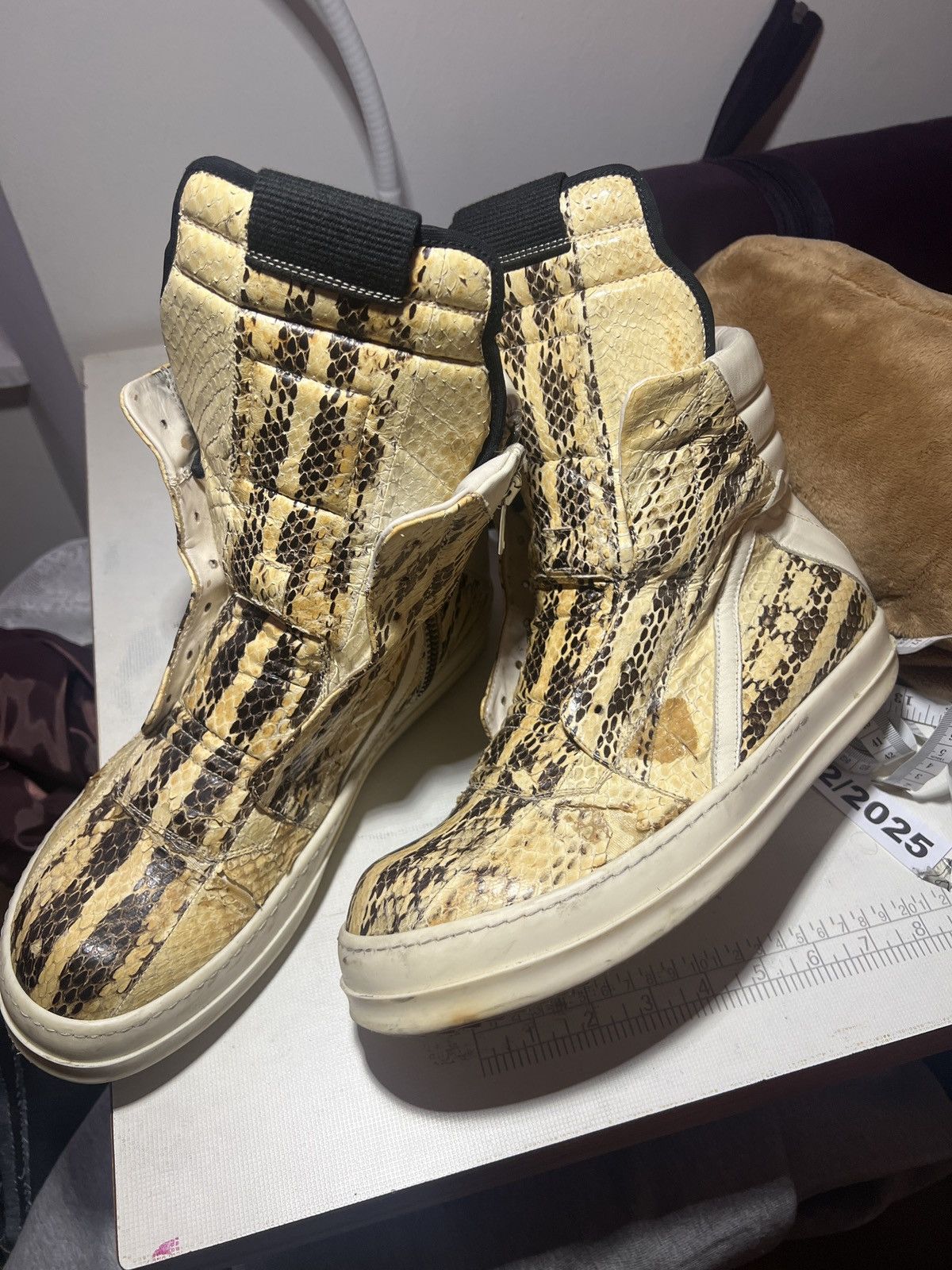 Rick Owens Python Leather Geobasket
