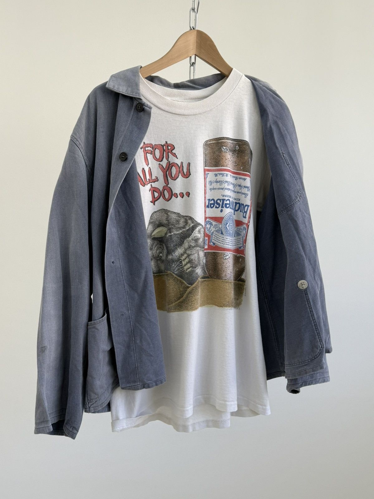 Budweiser × Vintage Vintage 1995 Budwiser Graphic T-Shirt Size US XL / EU 56 / 4 - 1 Thumbnail