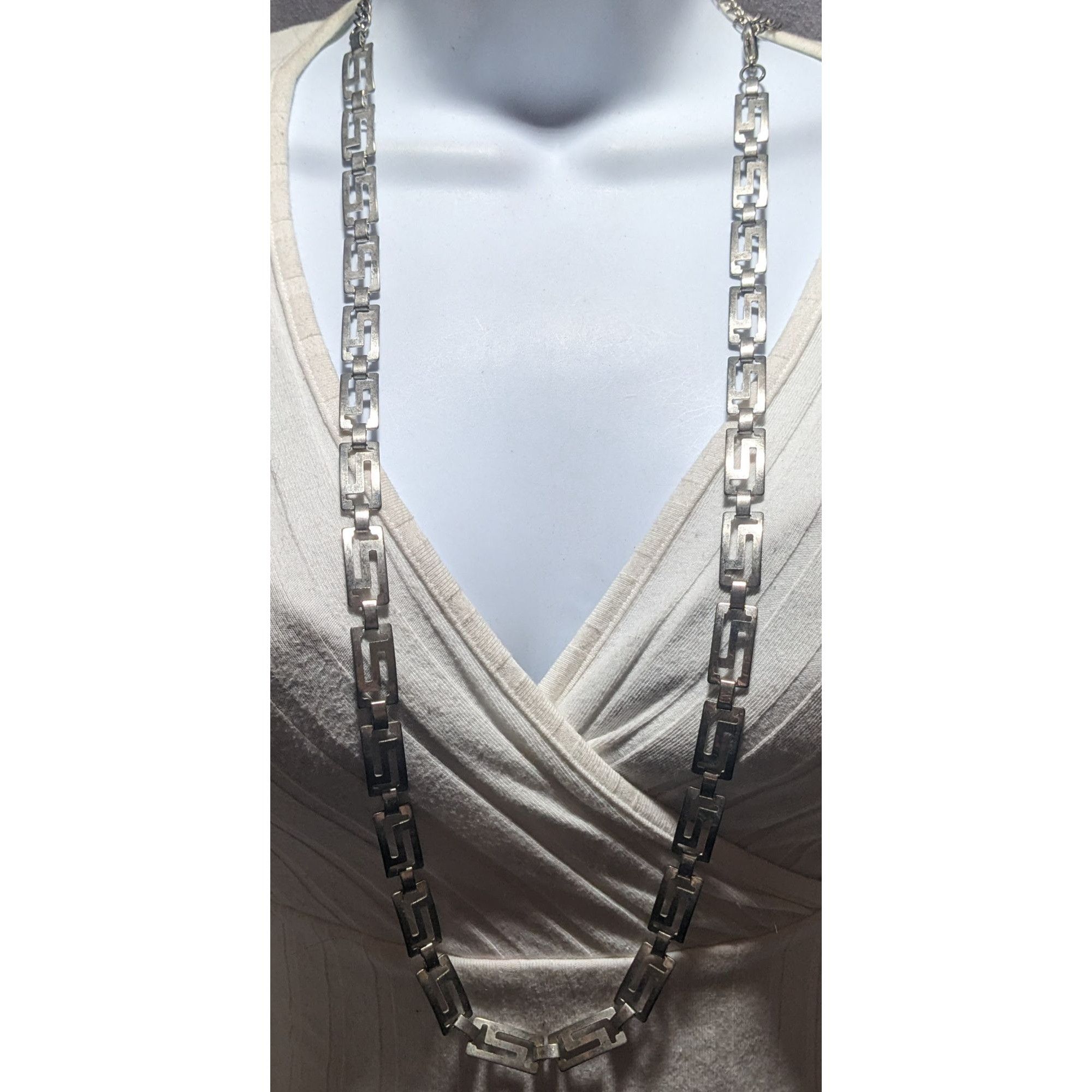Other Retro Silver Grecian Link Chain Necklace Size ONE SIZE - 4 Thumbnail