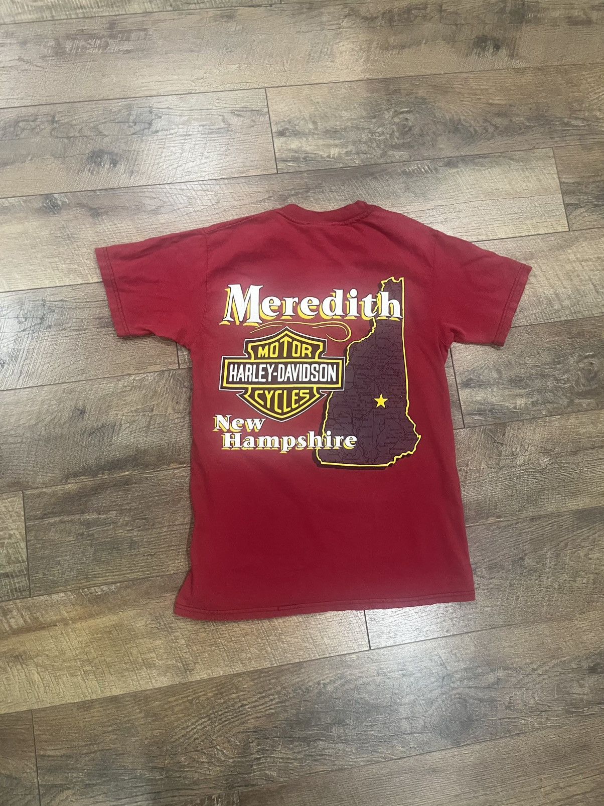 Harley Davidson Vintage 1997 Harley Davidson Laconia Tee Shirt - Red - Small Size US S / EU 44-46 / 1 - 2 Thumbnail