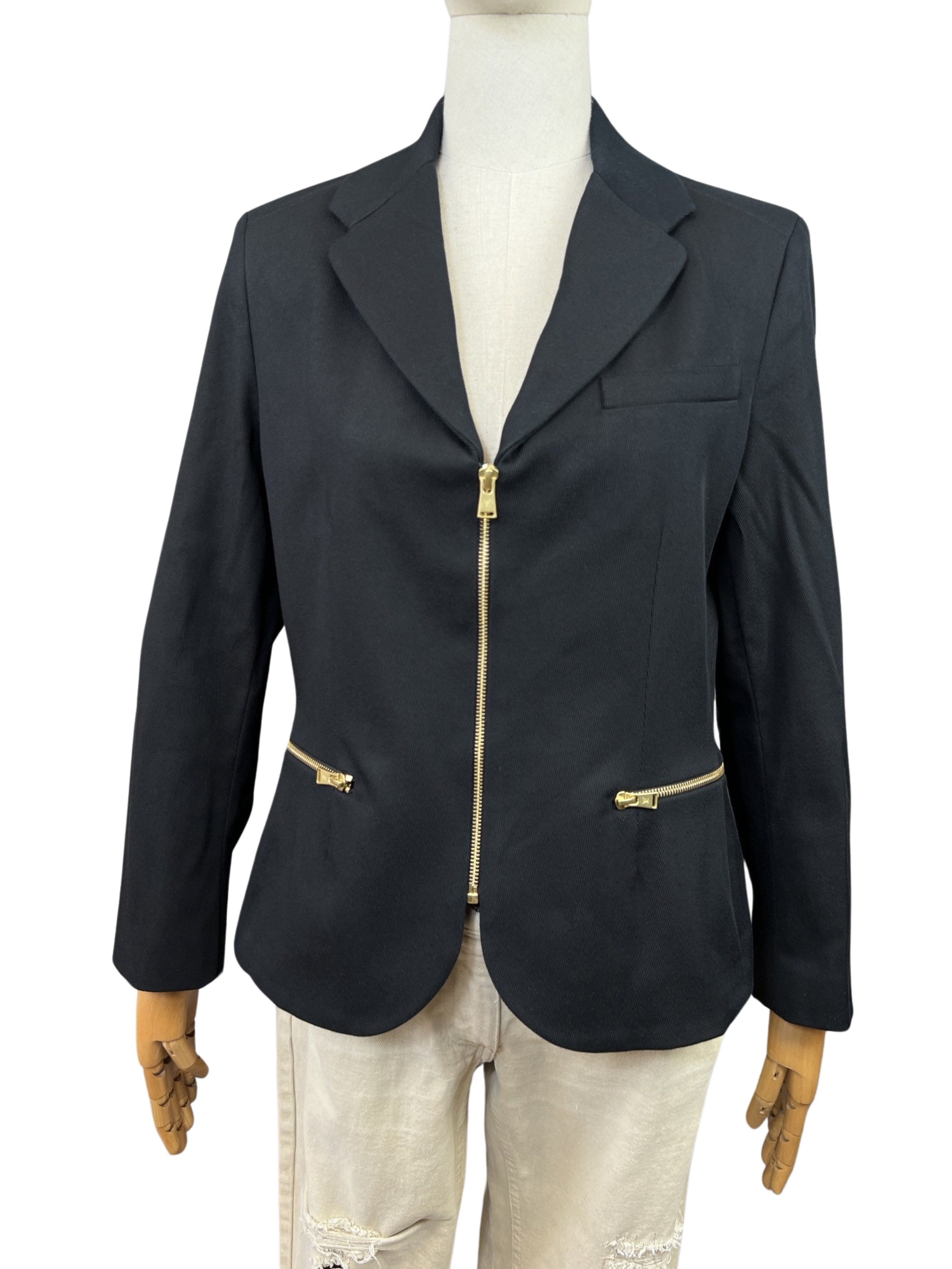 image of Louis Vuitton Uniformes Black Blazer Zip Jacket, Women's (Size Medium)