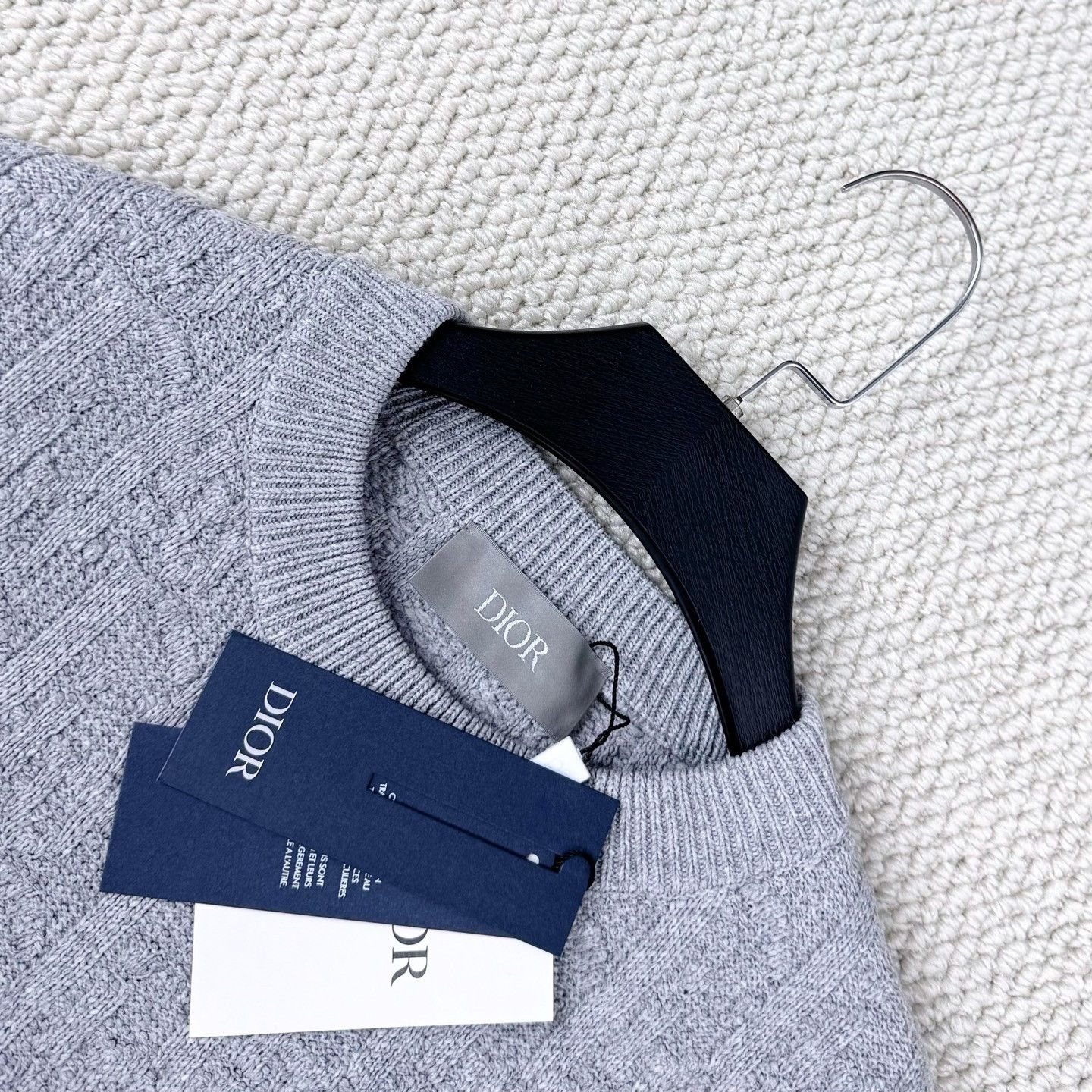 Dior Dior Gray Oblique Jacquard Knit Sweater Size US L / EU 52-54 / 3 - 3 Thumbnail