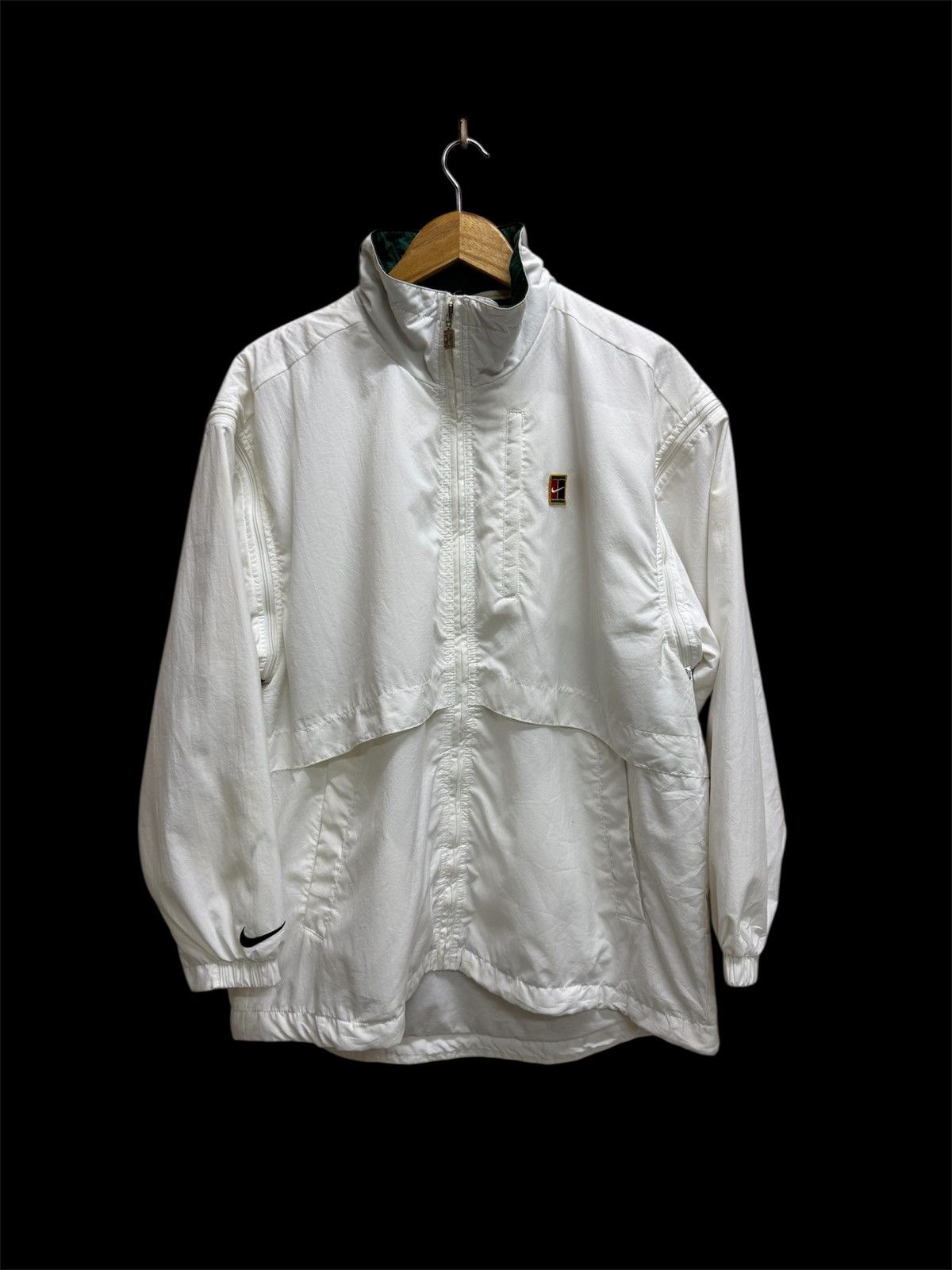 Nike Vintage 90s Nike Tennis Court Covertiable Sleeve Jacket Size US XL / EU 56 / 4 - 1 Thumbnail