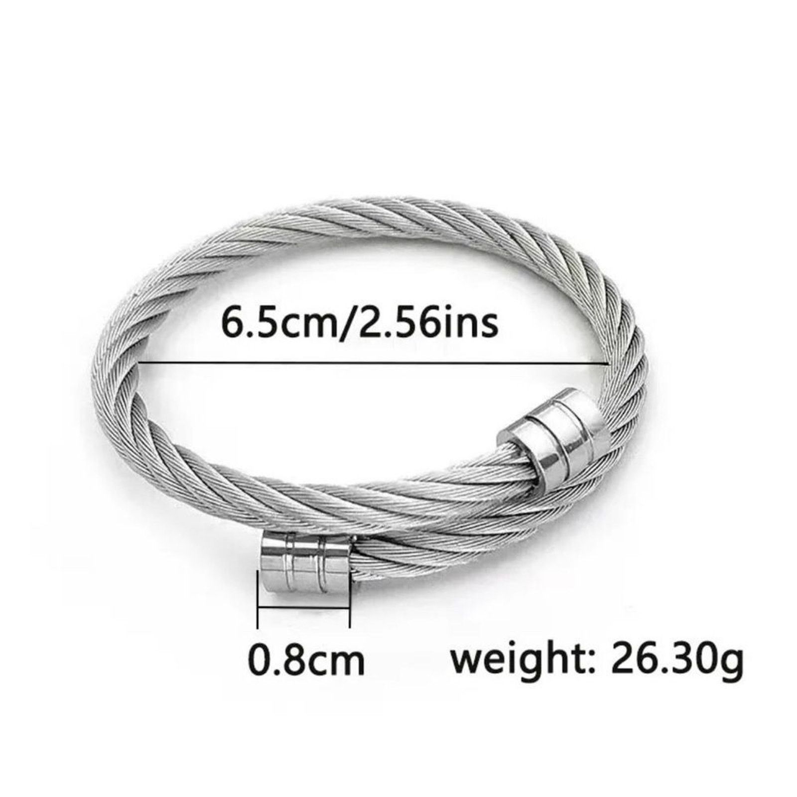 Other Titanium Steel Twist Wire Rope Winding Men’s Bracelet Size ONE SIZE - 4 Thumbnail
