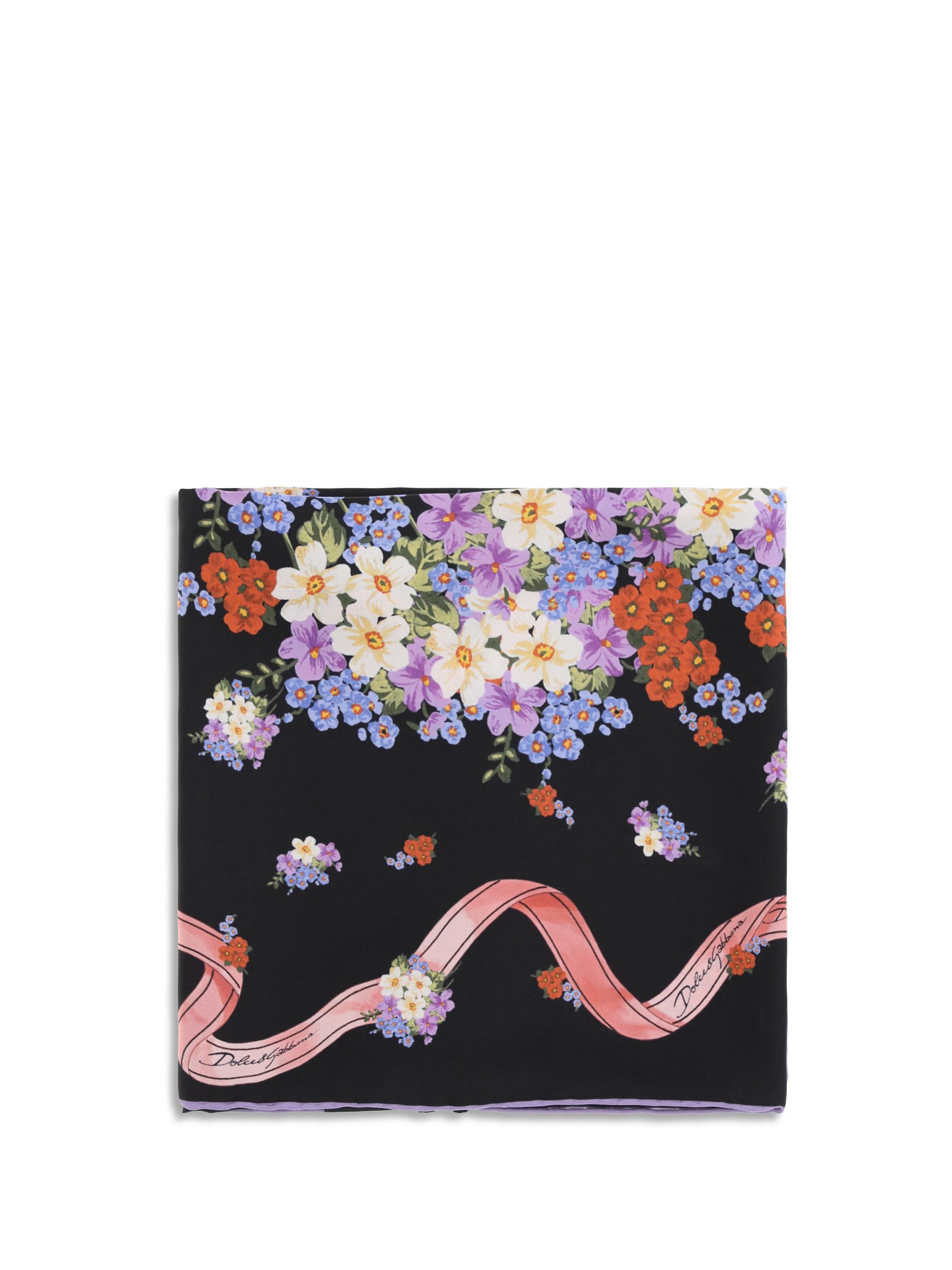 Dolce & Gabbana Silk Scarf with floral print Size ONE SIZE - 1 Thumbnail