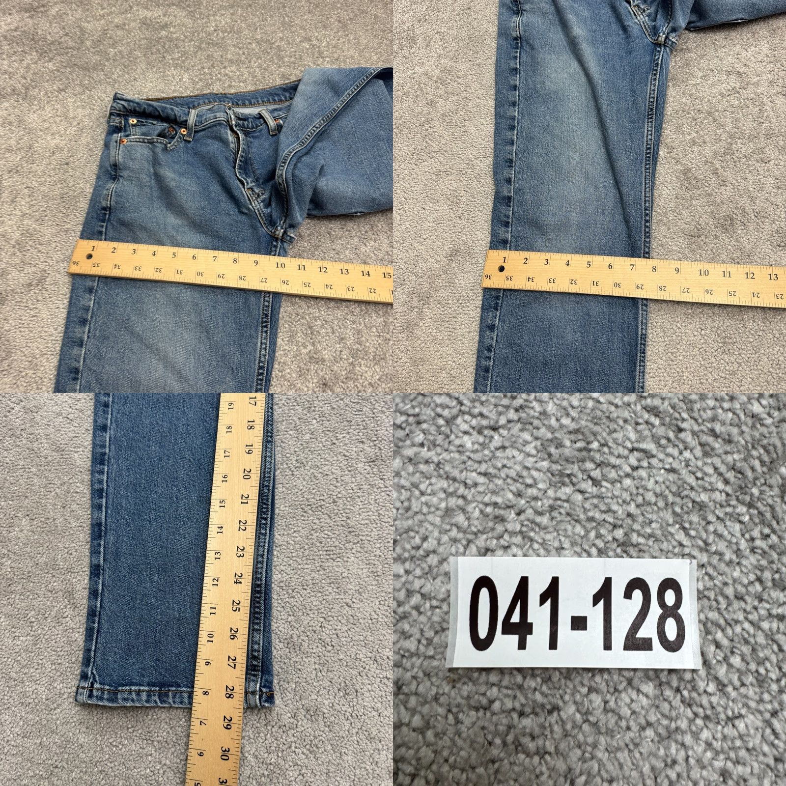 Levi's Levi's 514 Jeans Mens 30x30 Blue Medium Wash Denim Cotton Straight Regular 5-Pocket Logo Zipper Button Size US 30 / EU 46 - 10 Thumbnail