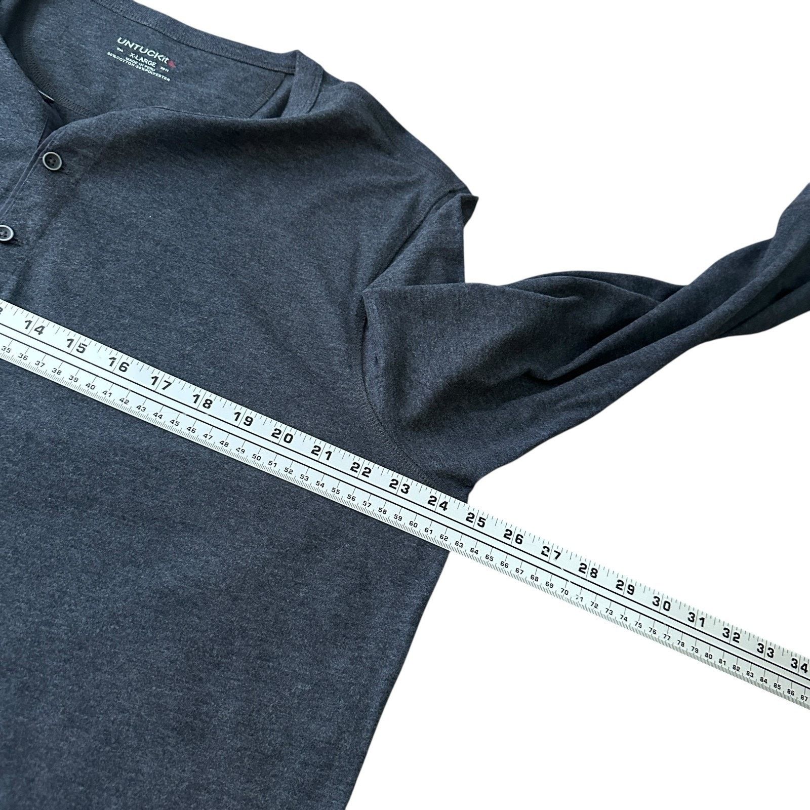 UNTUCKit Untuckit Henley Shirt Men’s XL Navy Blue Cotton Long Sleeve Size US XL / EU 56 / 4 - 7 Thumbnail