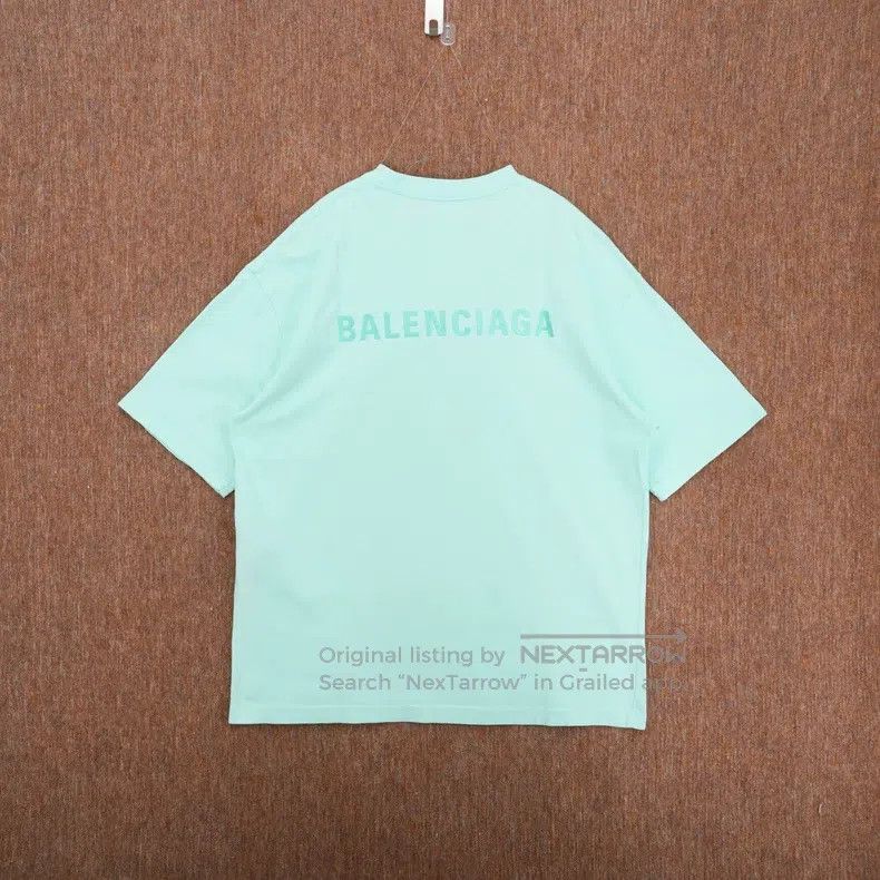 Balenciaga Balenciaga Mint green embroidered logo short-sleeve T-shir Size US M / EU 48-50 / 2 - 2 Thumbnail