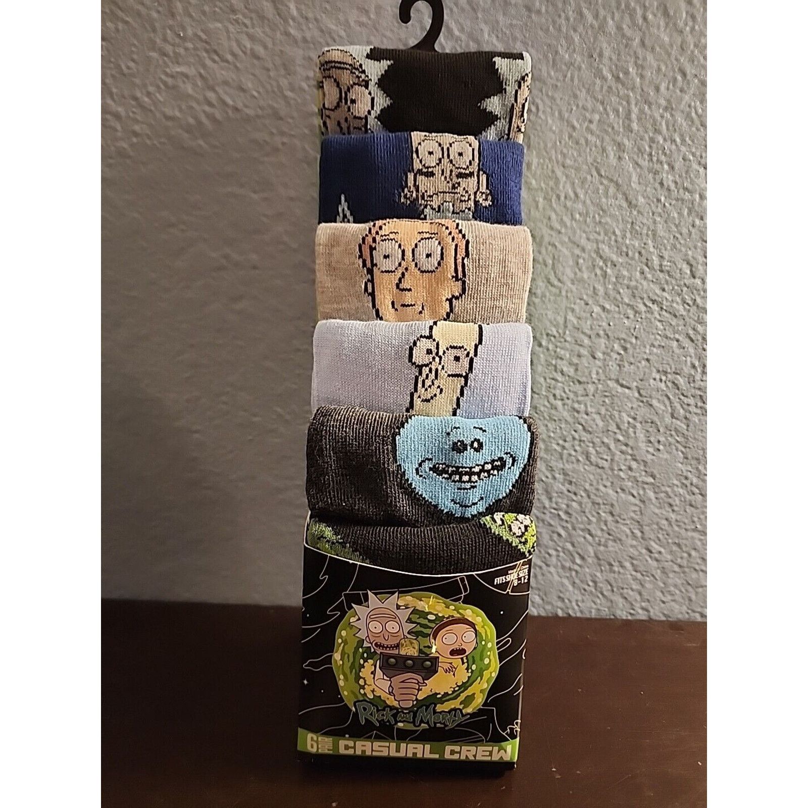 Swims New Rick & Morty Cartoon 6 Pair CREW SOCKS Men Size 8-12 B Size 26 - 1 Thumbnail