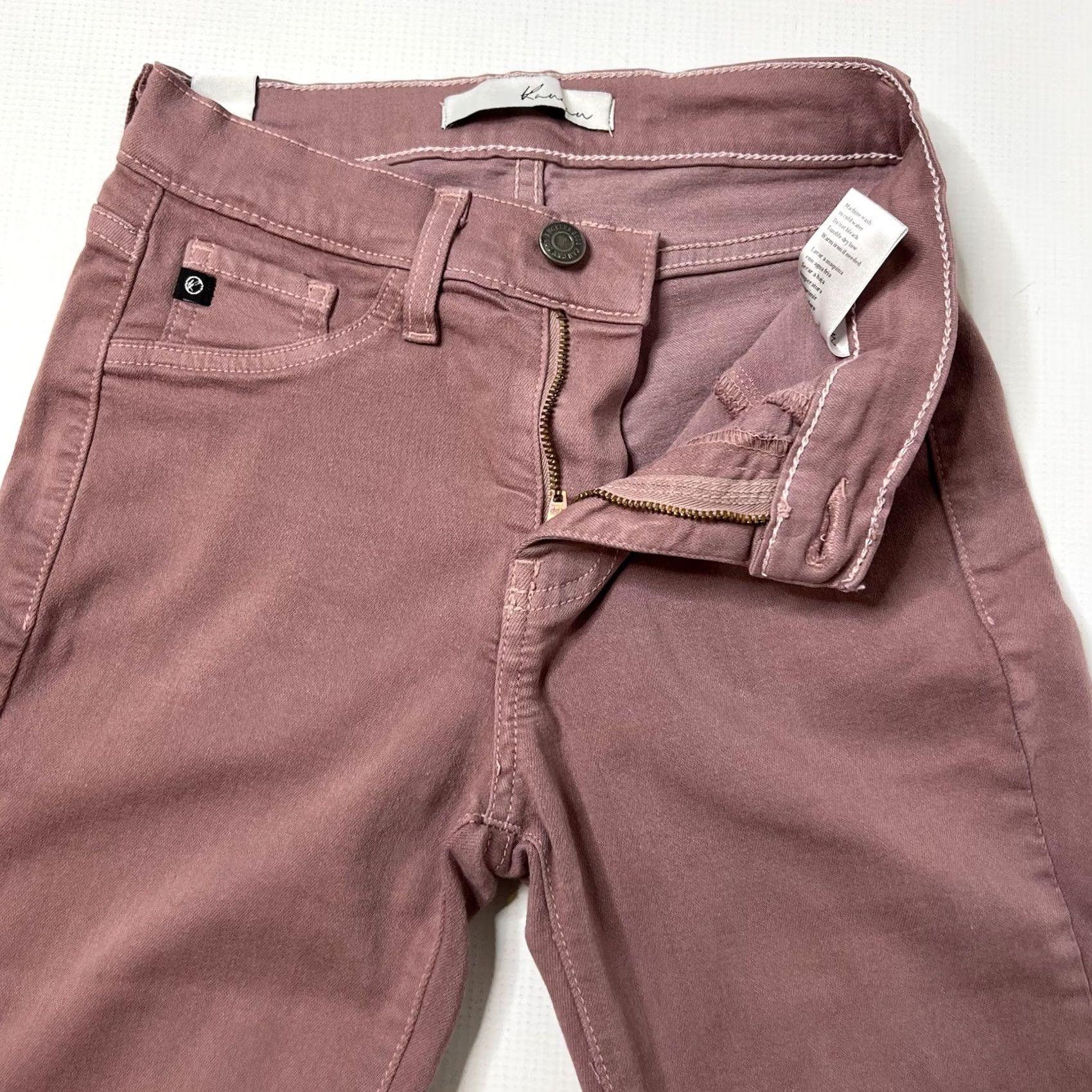 Vintage VINTAGE KanCan Estilo Jeans Women's Size 24x30 Skinny Mauve Pink Low Rise Jeans Size 42" / US 20 - 6 Thumbnail