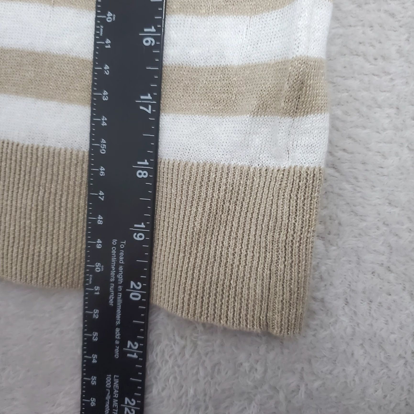 Veronica Beard VINTAGE Veronica Beard Sweater Women S Florrie Stripe Contrast Cuff Linen Blend Pullover Size S / US 4 / IT 40 - 7 Thumbnail