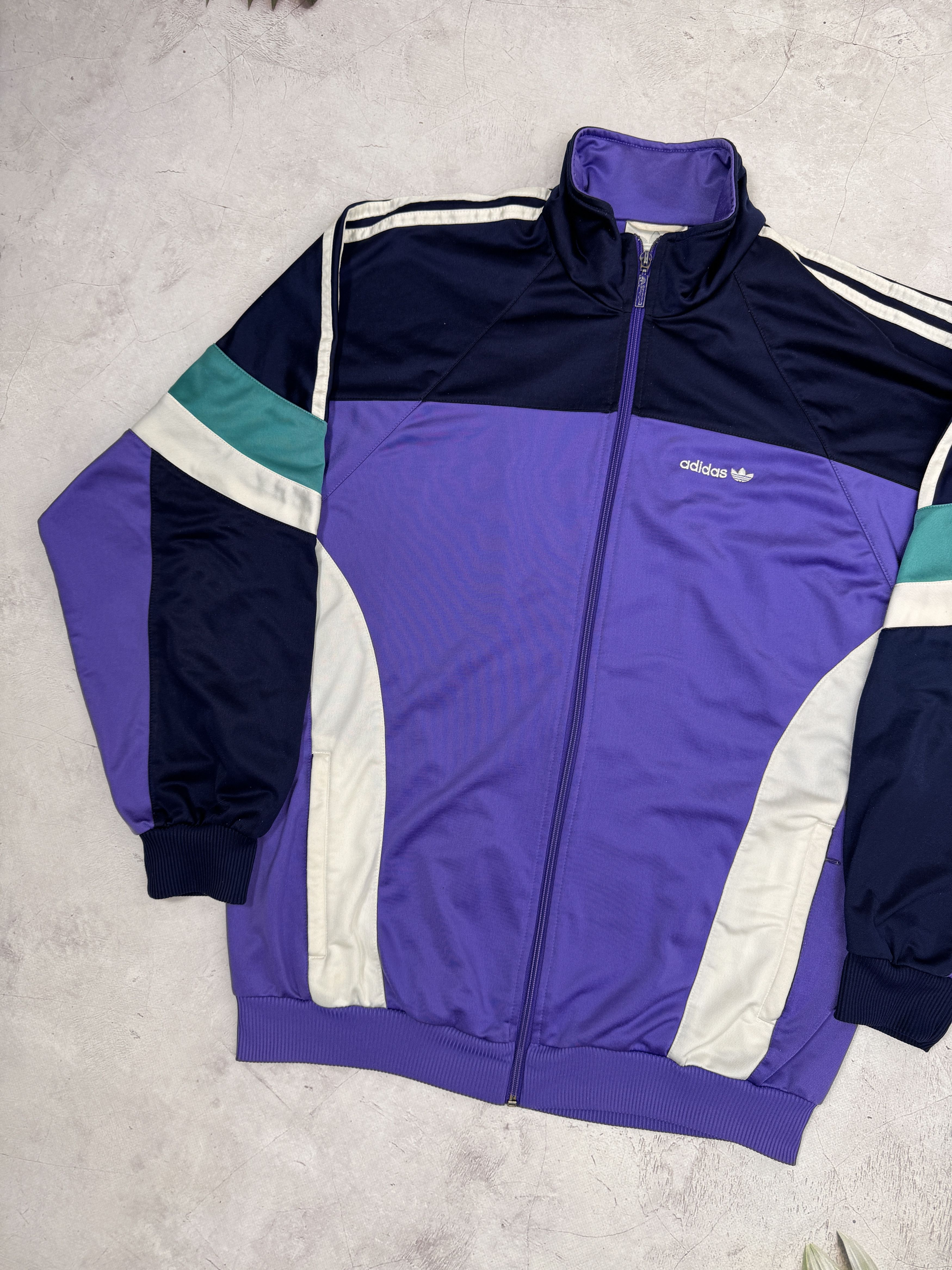 Adidas × Vintage Vintage Adidas Track Jacket Purple & Dark Blue Size US L / EU 52-54 / 3 - 2 Thumbnail