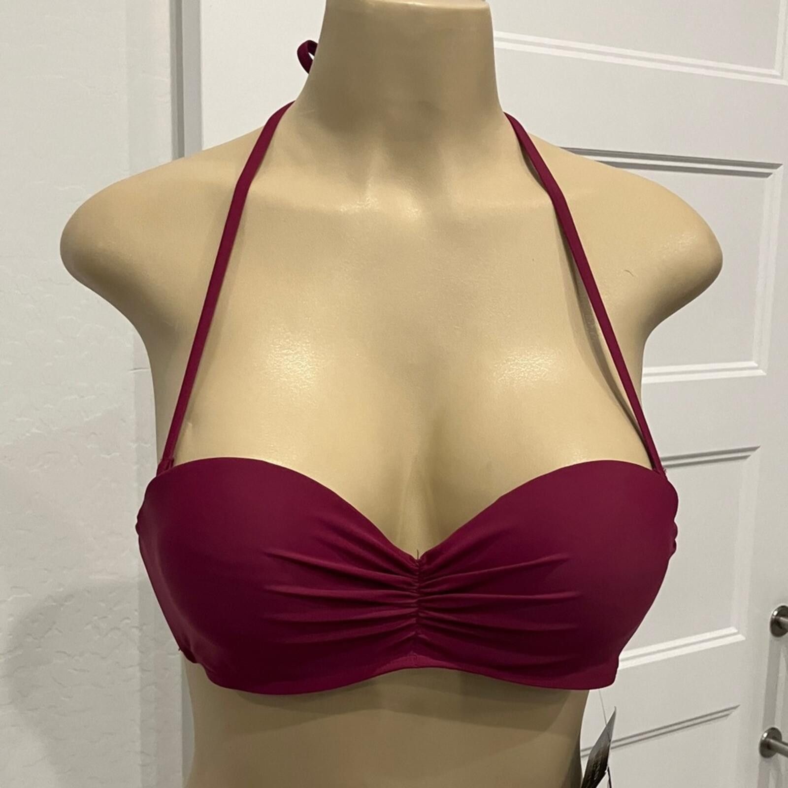 Other NWT CalifWaves Magenta Halter Bikini with Patterned Bottoms Size ONE SIZE - 5 Thumbnail
