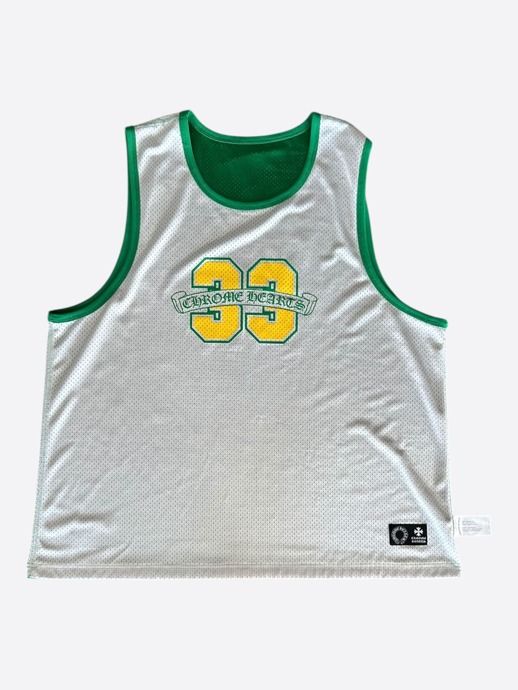 Chrome Hearts Chrome Hearts Green & White Logo Reversible Mesh Jersey Size US XXL / EU 58 / 5 - 3 Thumbnail