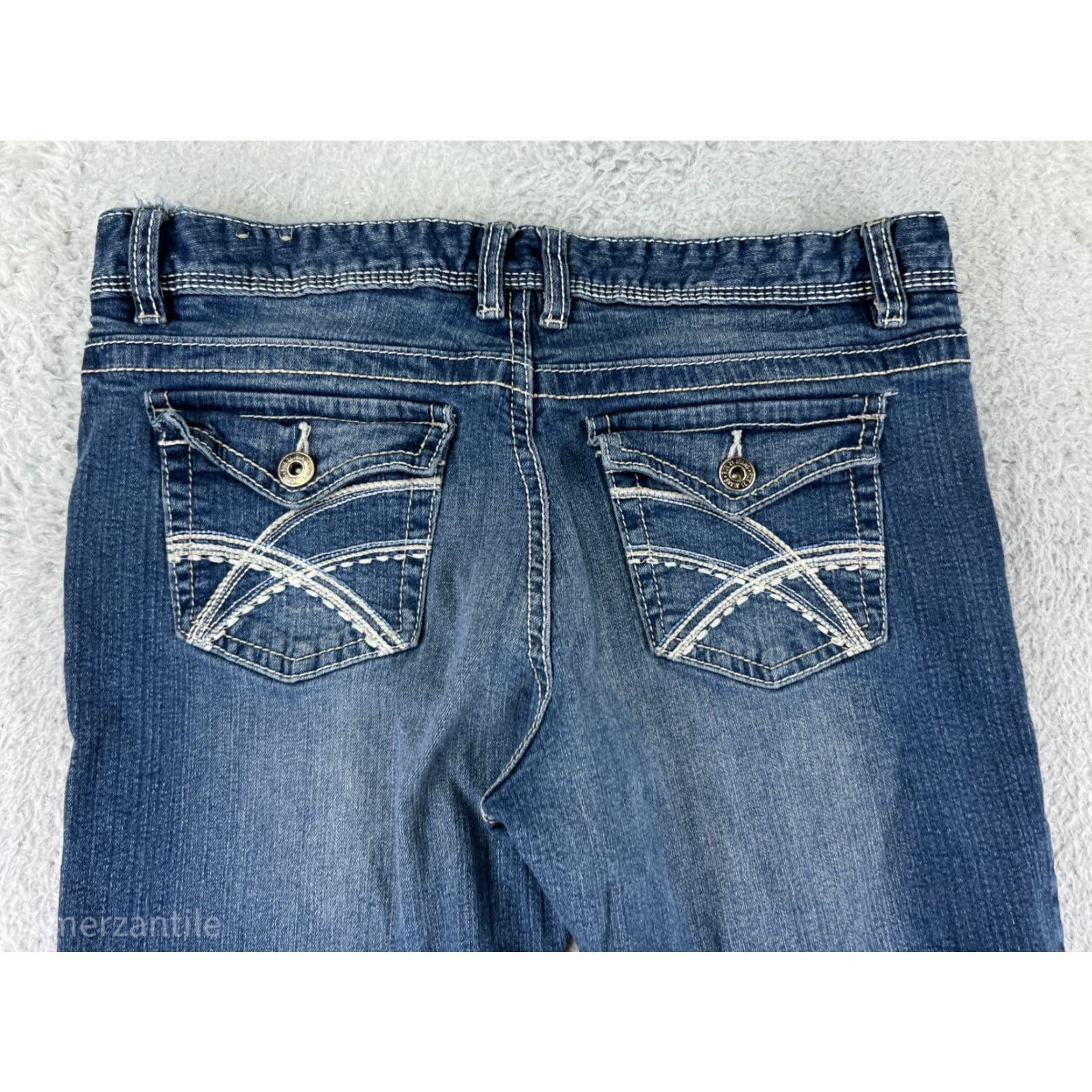 Vintage Rue21 Jeans Women 9 Blue Denim Bootcut Mid Rise Slim 5-Pocket Stretch Size 30" / US 8 / IT 44 - 3 Thumbnail