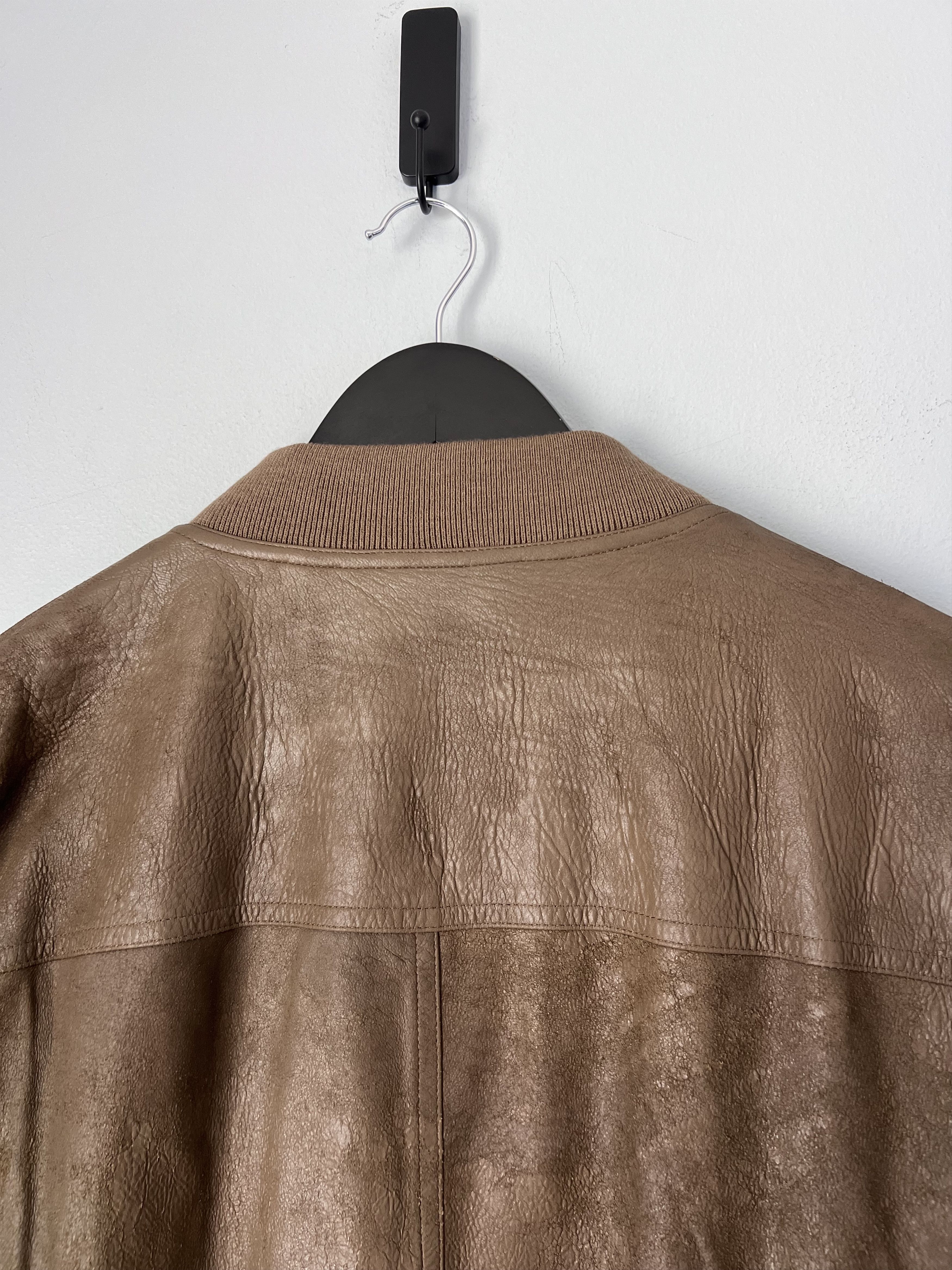 Rick Owens Rick Owens Classic Leather Flight Jacket in Bean Brown Size US L / EU 52-54 / 3 - 7 Thumbnail