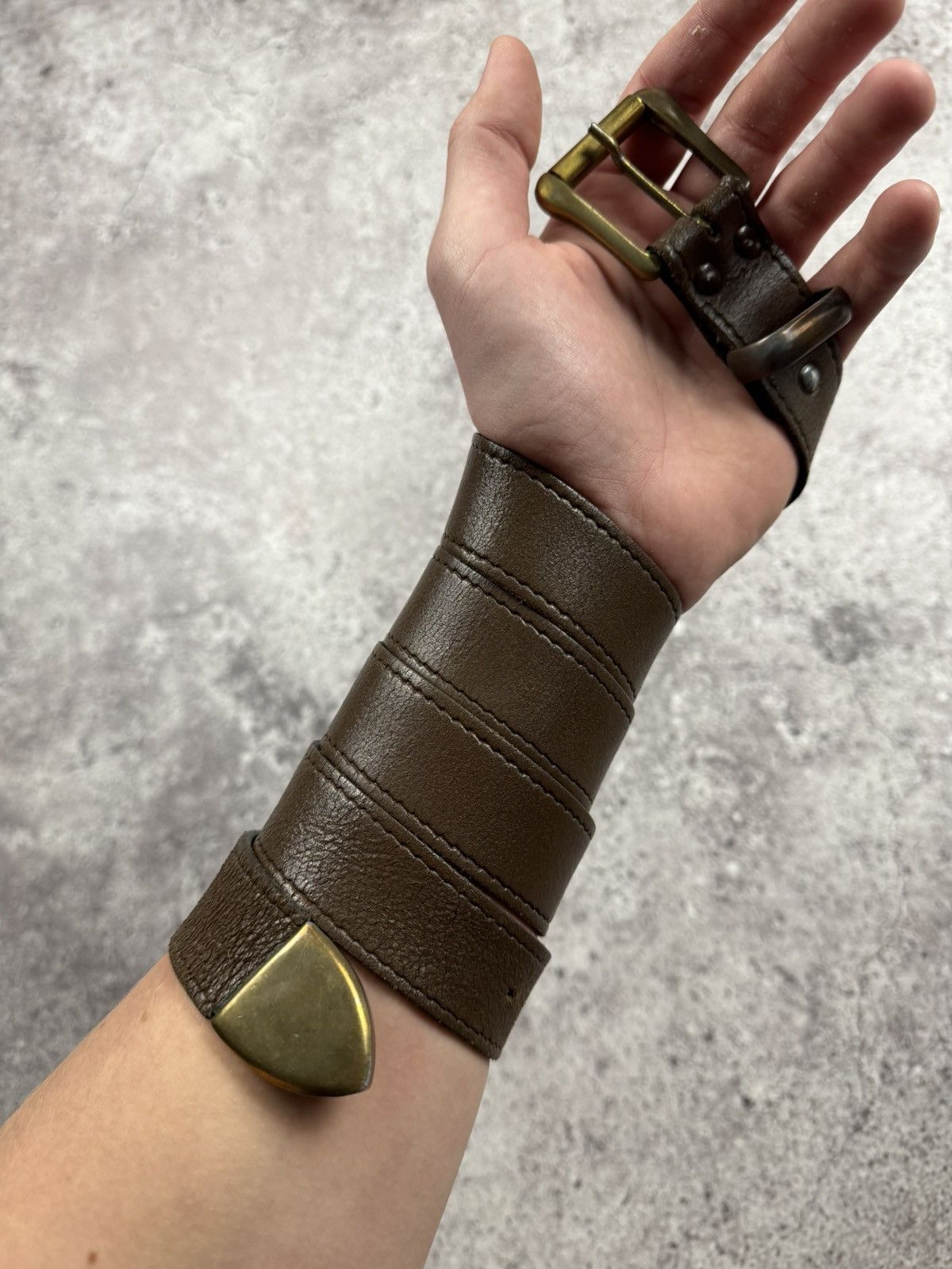 Japanese Brand 00’s NUMBER NINE STYLE WESTERN LEATHER RARE Y2K BELT VINTAGE Size ONE SIZE - 6 Thumbnail