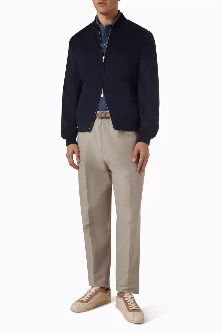 Brunello Cucinelli o1y0526 Polo Shirt in Navy Blue/Gray Size US XS / EU 42 / 0 - 4 Thumbnail