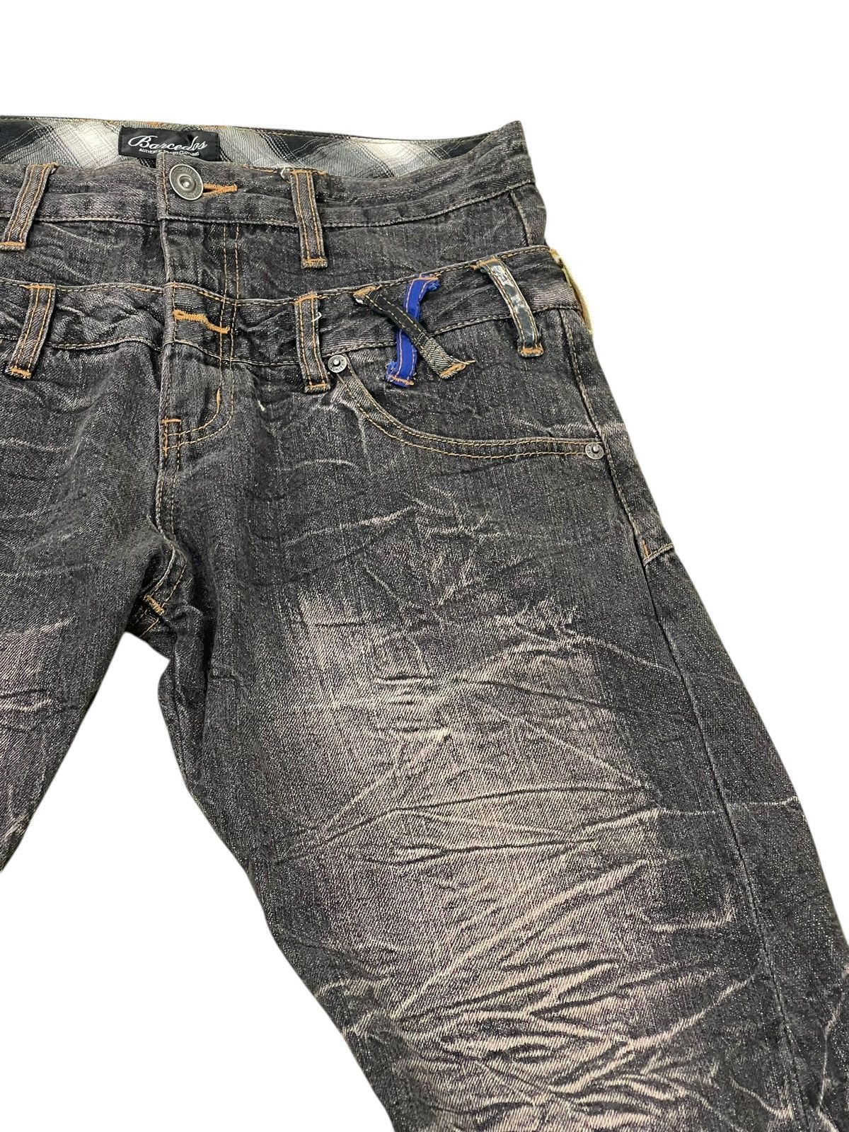 Japanese Brand Double Waist Jeans Barcedos Mud Washed Slim 9🟦 Size US 30 / EU 46 - 7 Thumbnail
