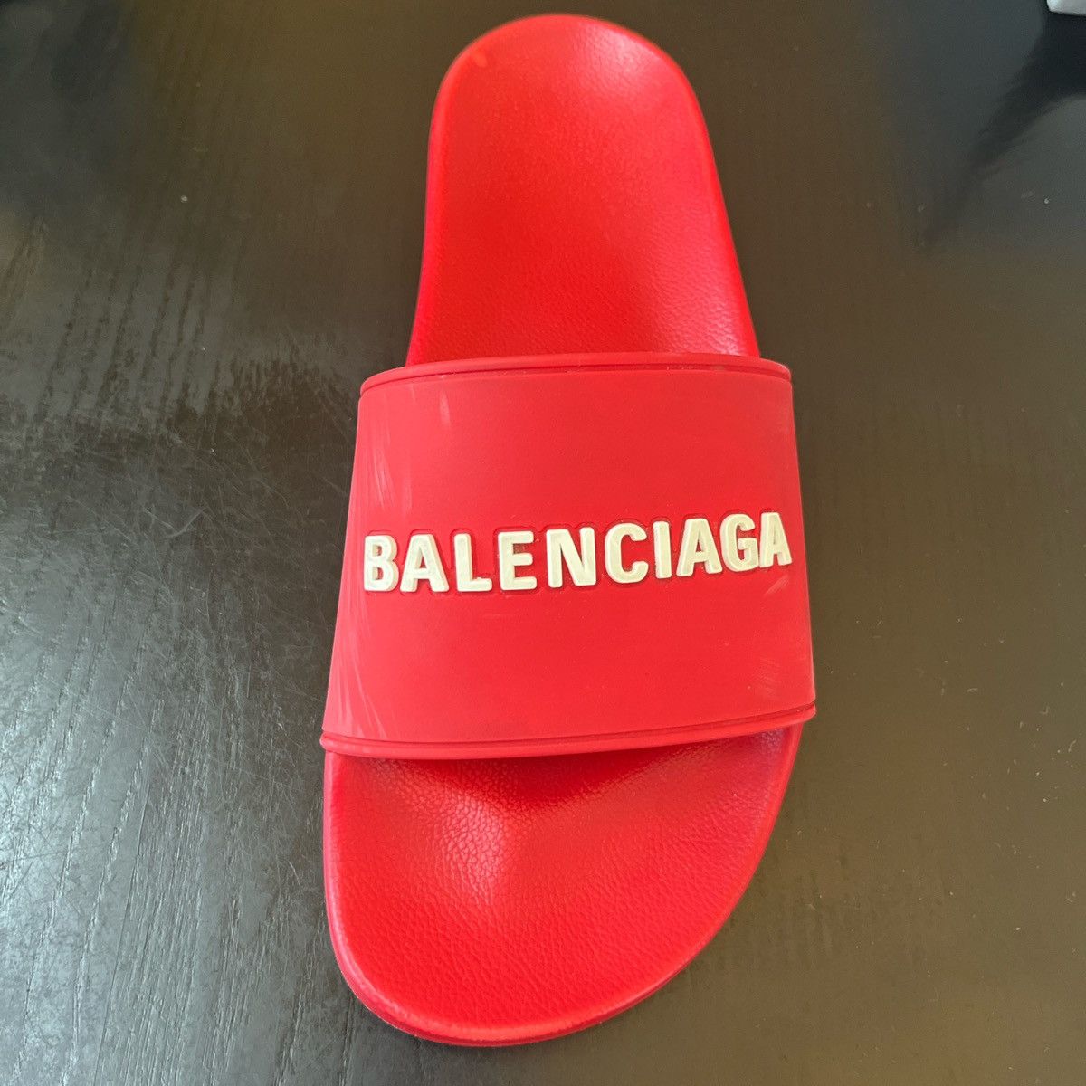 Balenciaga balenciaga outline white pool slides Size US 8 / EU 41 - 4 Thumbnail