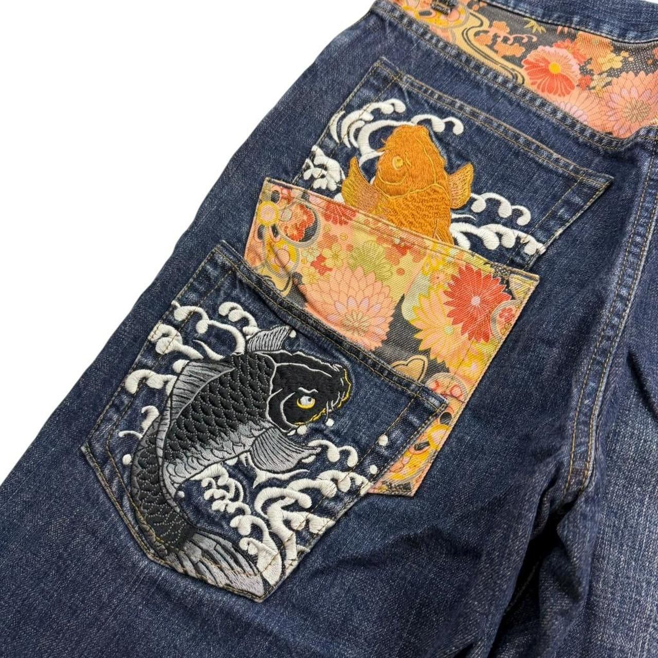 Karakuri Tamashii Karakuri Tamashii Embroidered Koi Japanese Shorts - Waist 32 Size US 32 / EU 48 - 5 Thumbnail