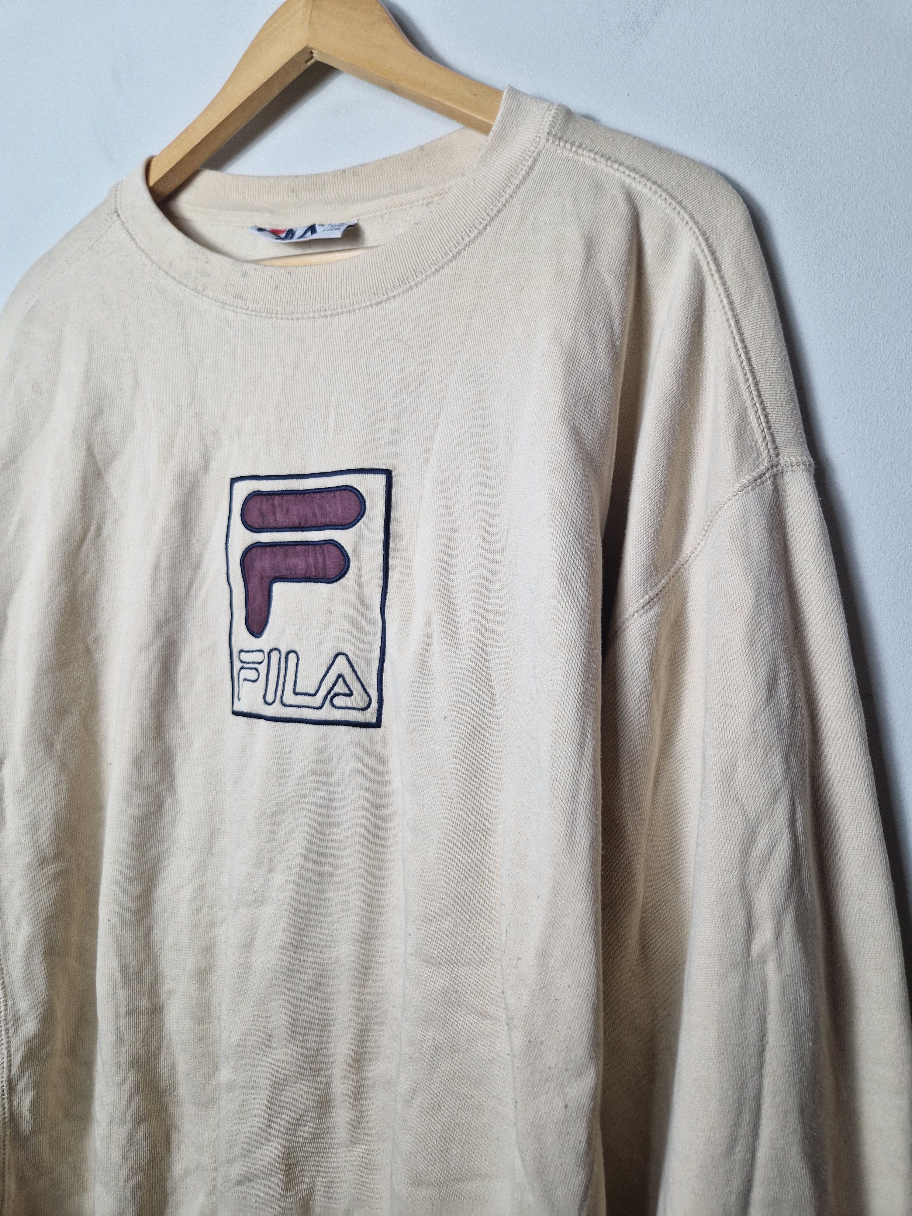 Fila Fila vintage 90s beige sweatshirt Size US XL / EU 56 / 4 - 3 Thumbnail