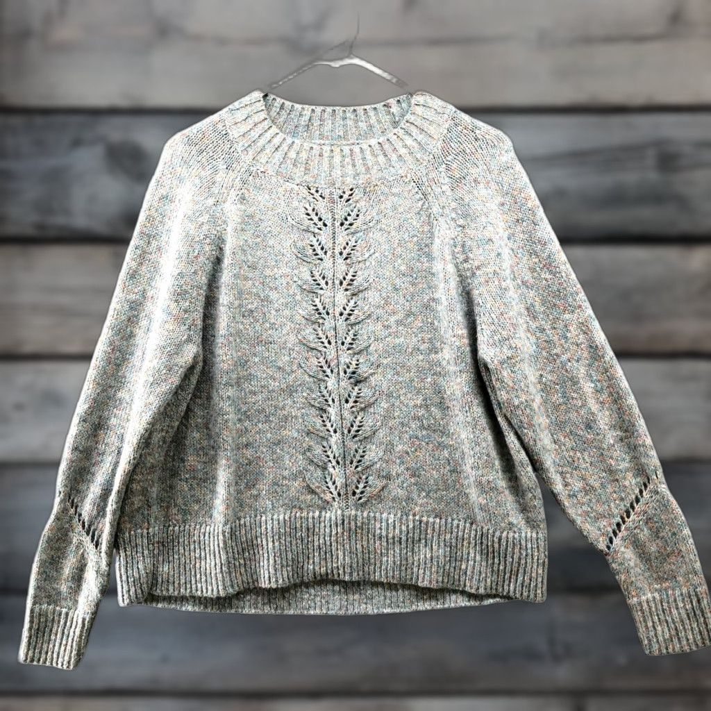 Loft LOFT Oversized Sweater Womens S Blue Marled Crewneck Pullover Knit Pullover Casual Fall Winter Size S / US 4 / IT 40 - 1 Thumbnail