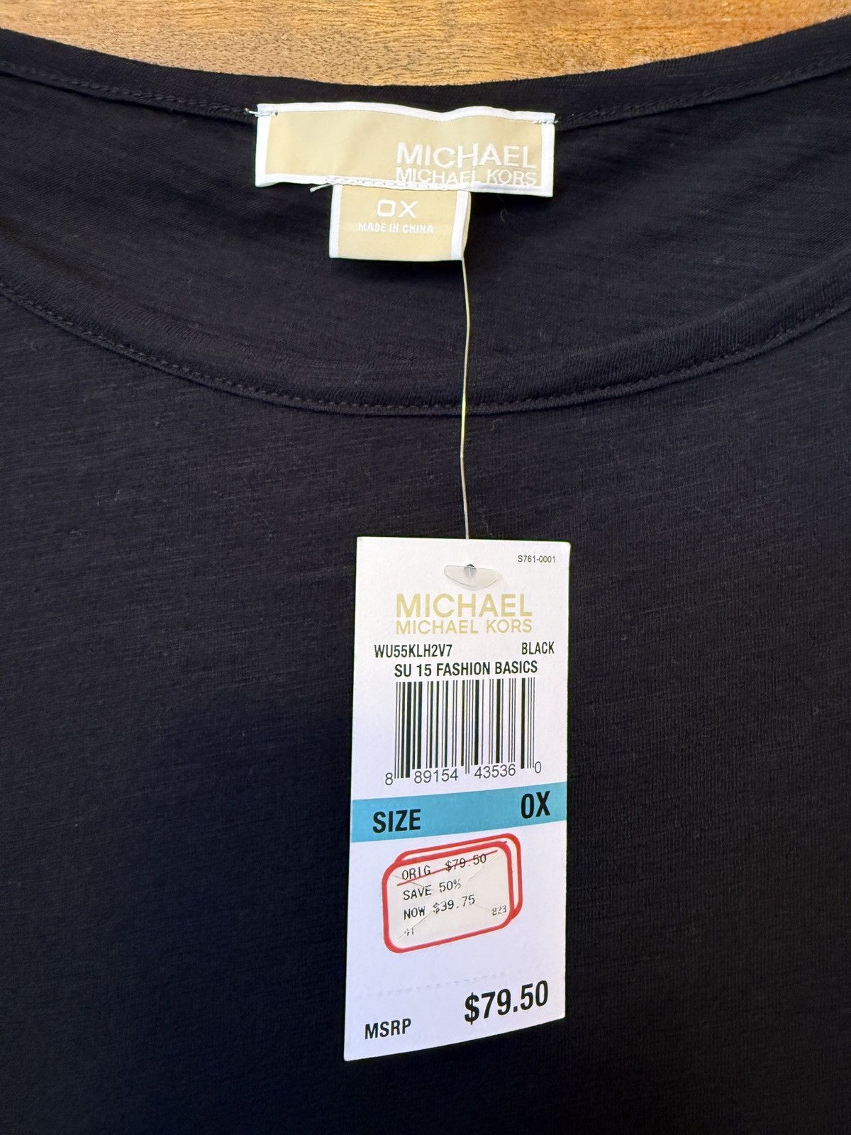 Michael Kors Michael Michael Kors Women Lot of 2 Black Tops New w Tags Size ONE SIZE - 8 Thumbnail