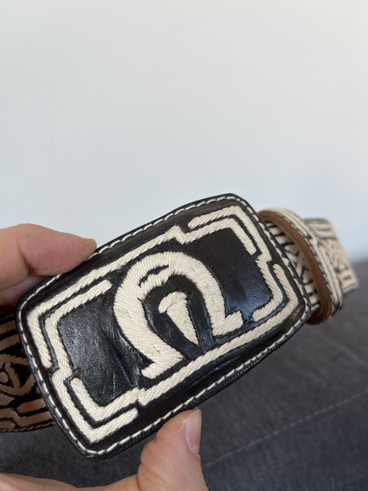 Cowboy Equipment Vintage Handcrafted Leather Belt Cowboy Western Biker Style Size ONE SIZE - 3 Thumbnail