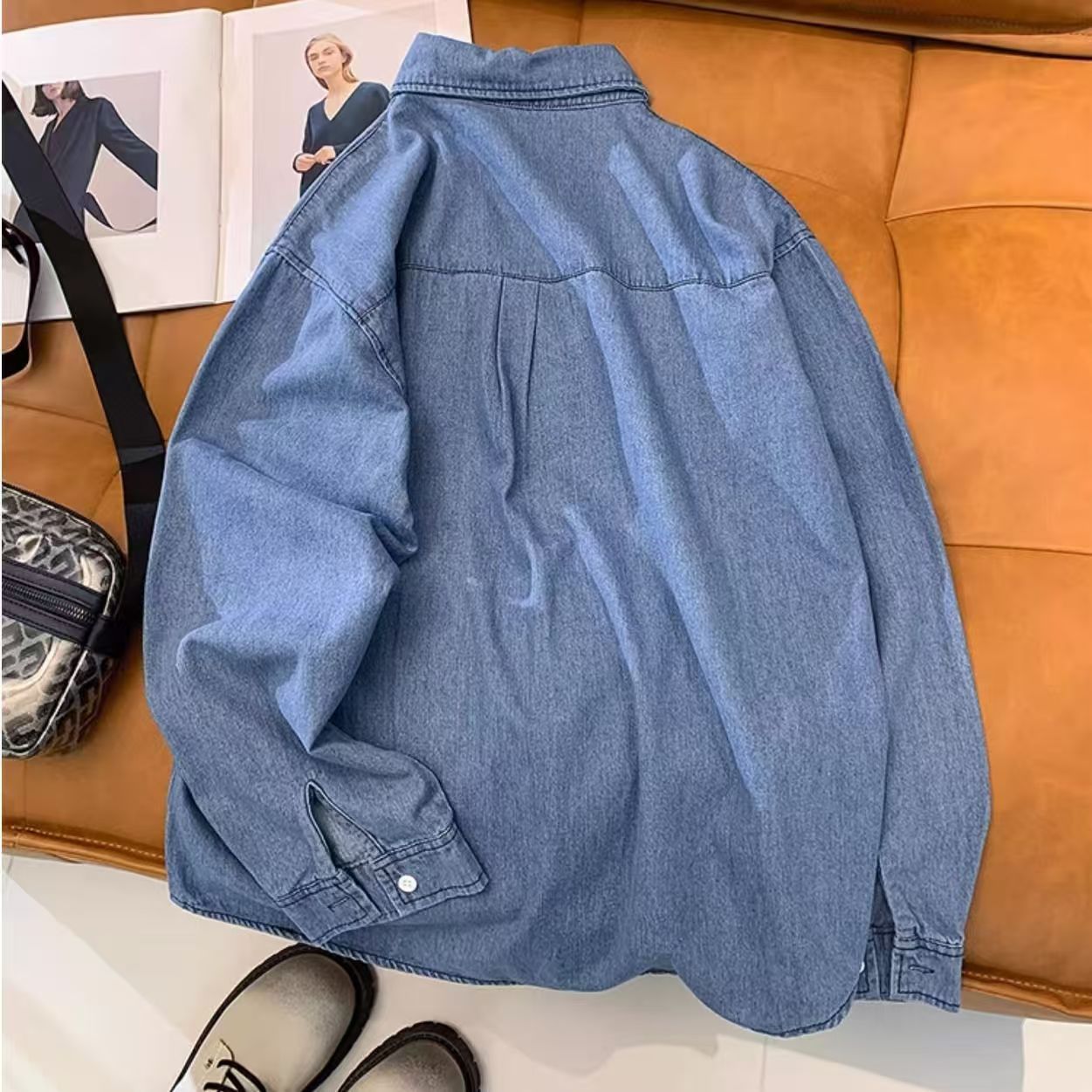 Vintage Light Blue Washed Denim Shirt Size M Size US M / EU 48-50 / 2 - 3 Thumbnail