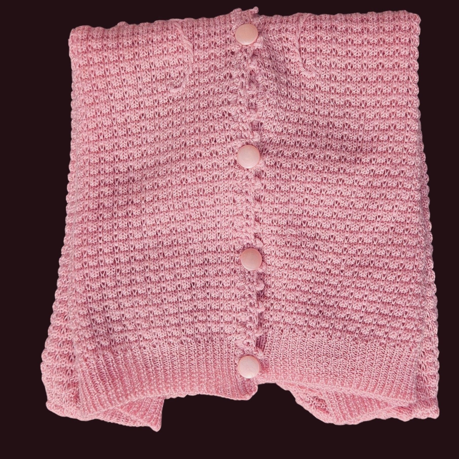 Vintage Vintage 70s Japanese Pastel Pink Lace Knit Floral Cardigan T Size M / US 6-8 / IT 42-44 - 8 Thumbnail