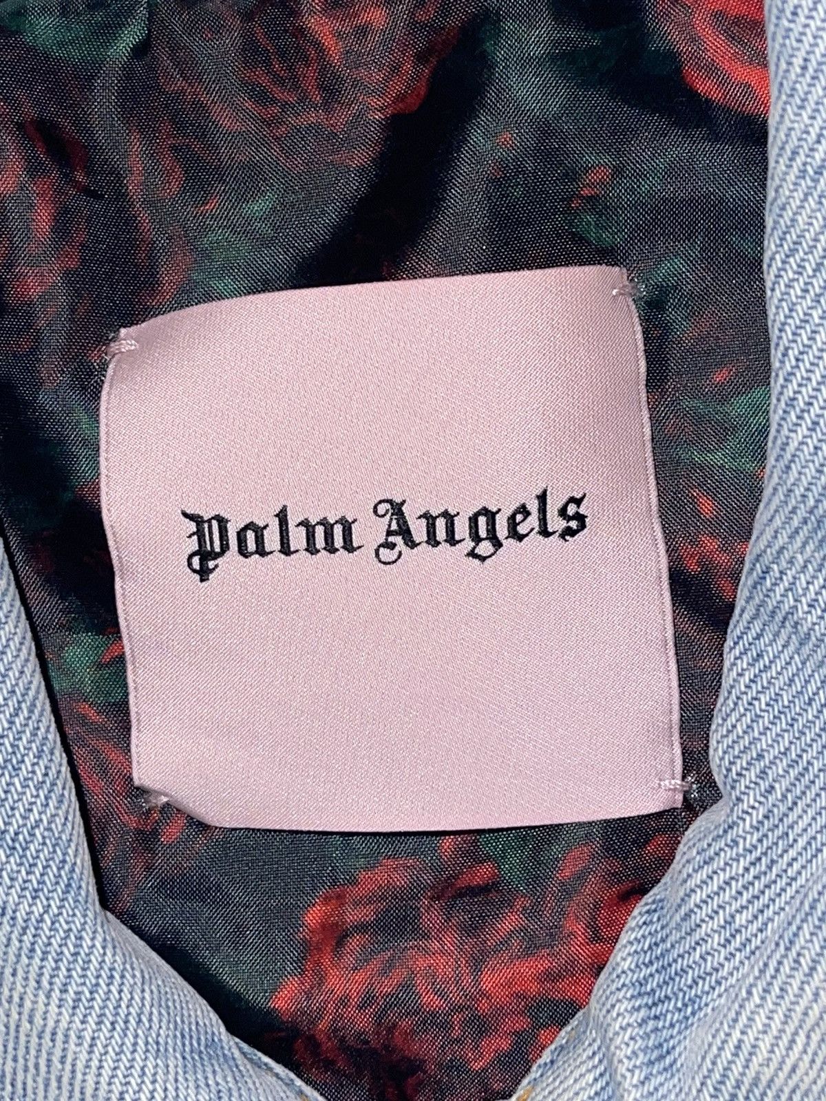 image of Palm Angels Blue Ripped Denim Jacket Size S, Men's