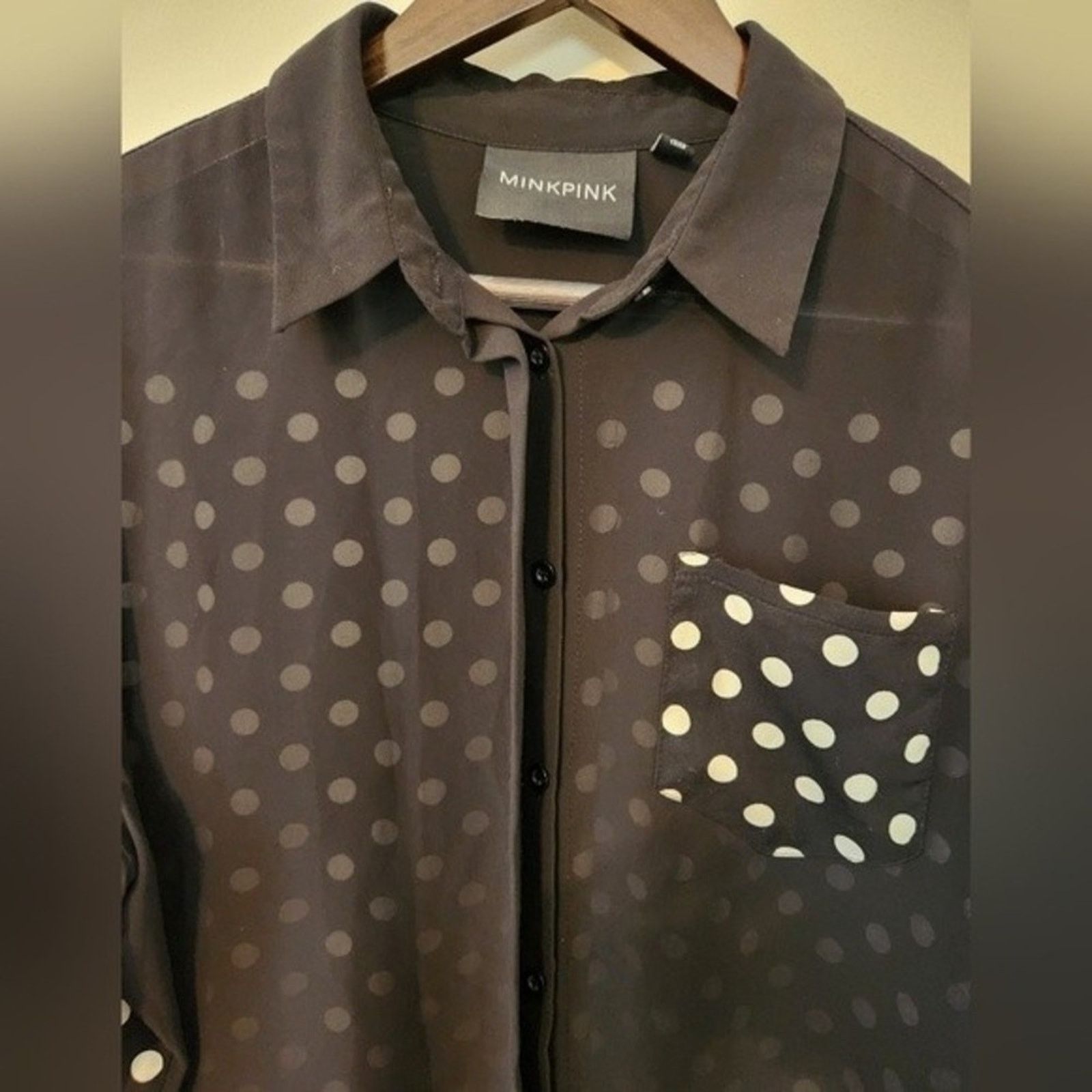 MINKPINK MINKPINK Hi low sheer button down top medium Size M / US 6-8 / IT 42-44 - 9 Thumbnail